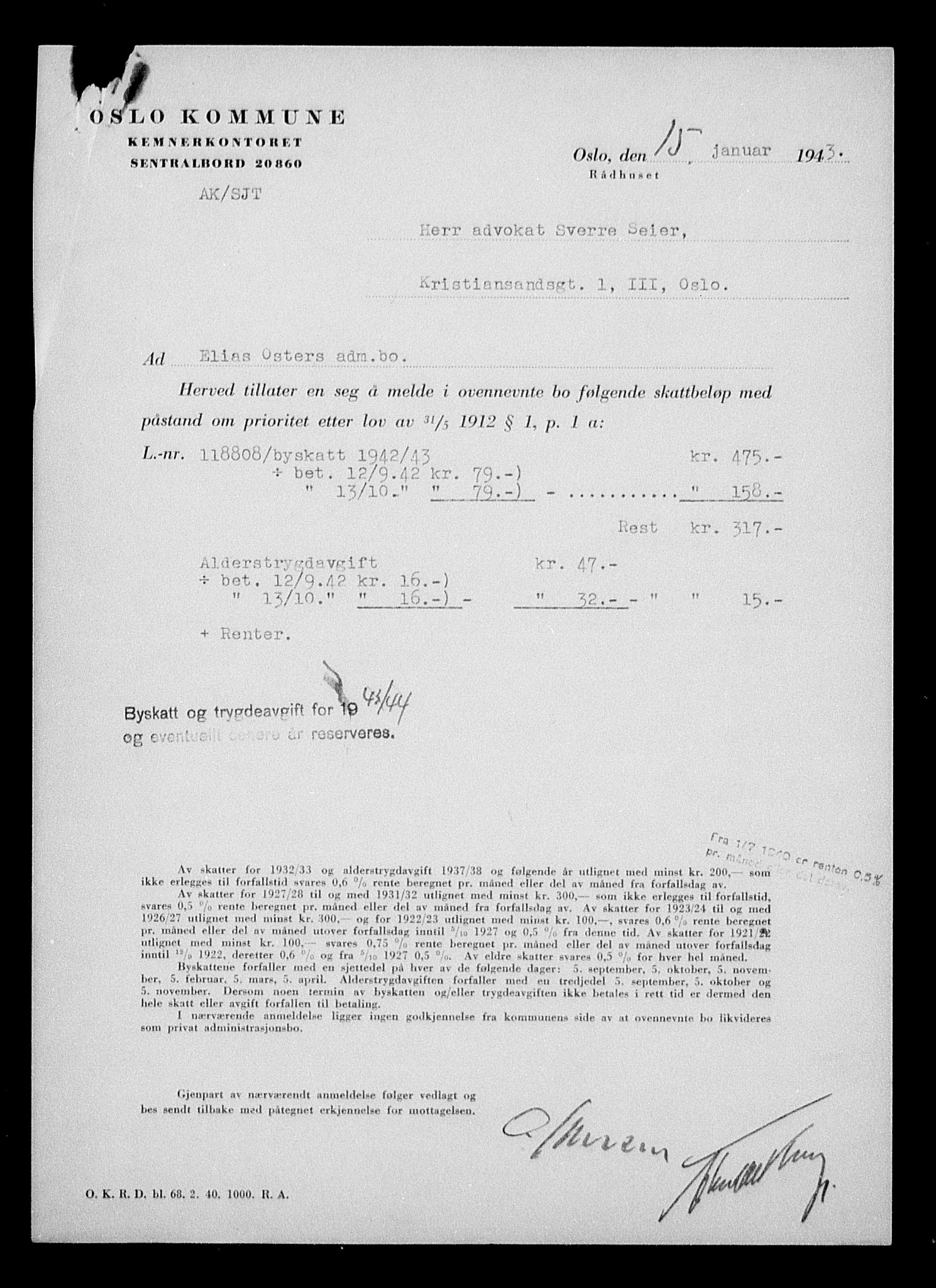 Justisdepartementet, Tilbakeføringskontoret for inndratte formuer, AV/RA-S-1564/H/Hc/Hcc/L0968: --, 1945-1947, p. 77