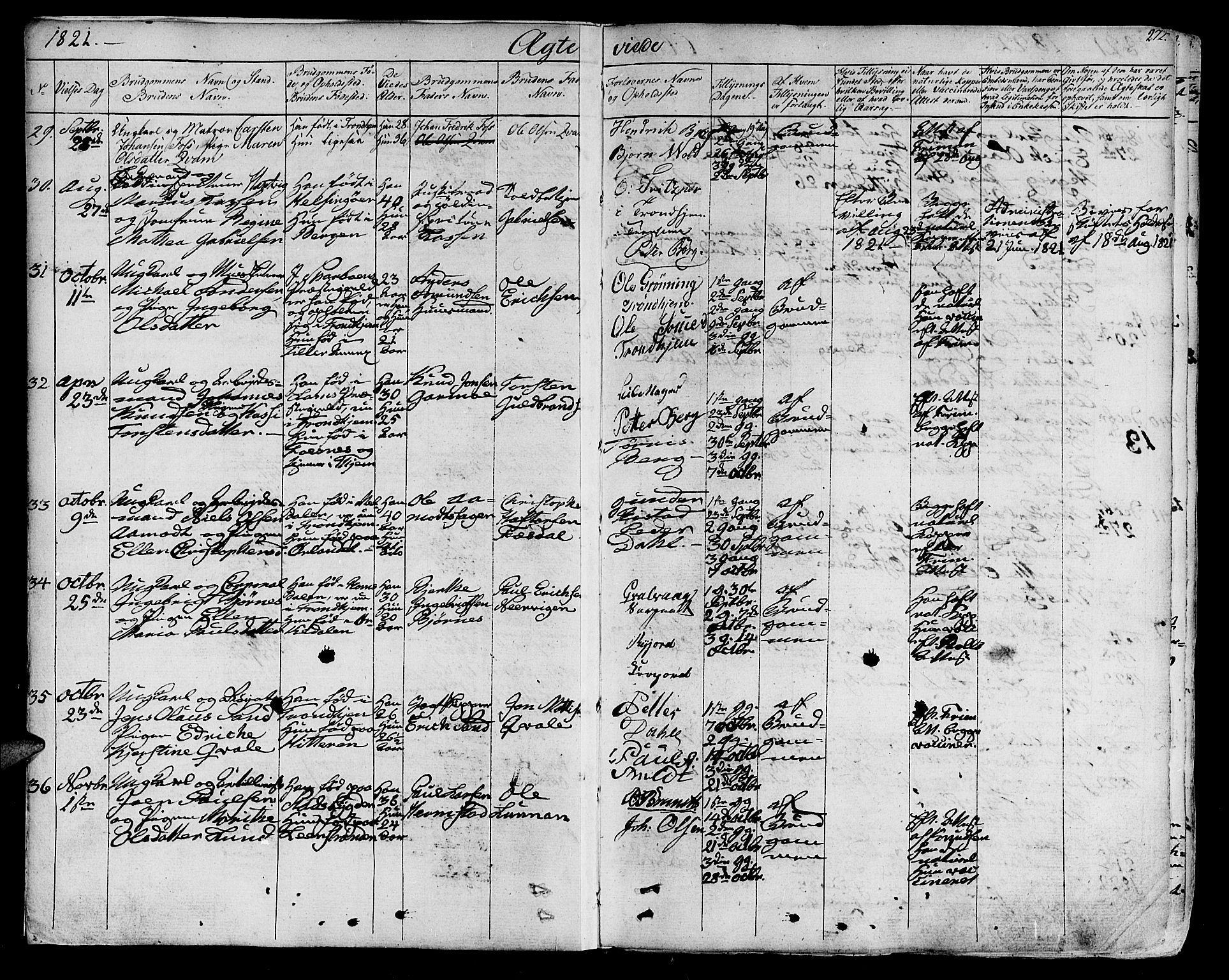 Ministerialprotokoller, klokkerbøker og fødselsregistre - Sør-Trøndelag, AV/SAT-A-1456/602/L0109: Parish register (official) no. 602A07, 1821-1840, p. 272