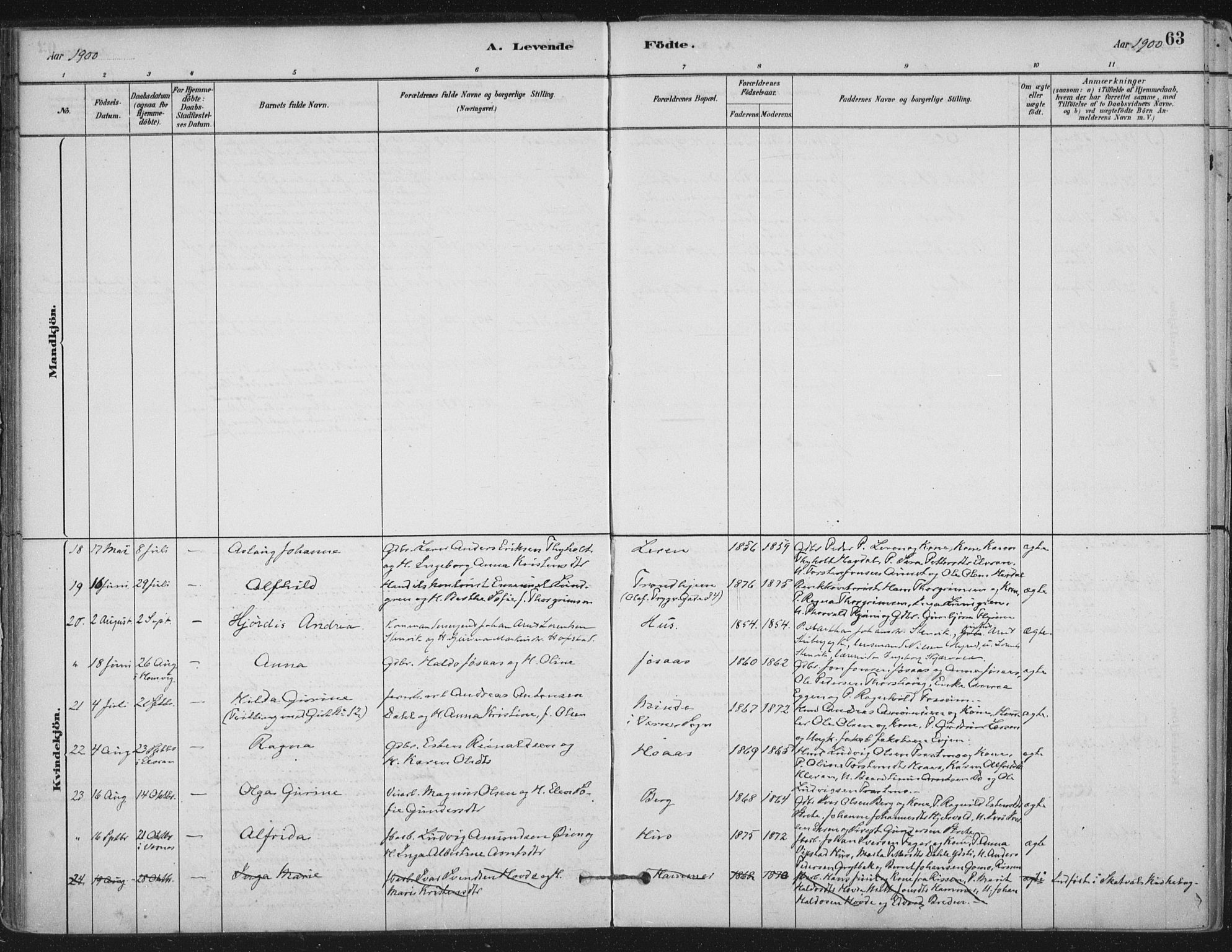 Ministerialprotokoller, klokkerbøker og fødselsregistre - Nord-Trøndelag, AV/SAT-A-1458/710/L0095: Parish register (official) no. 710A01, 1880-1914, p. 63