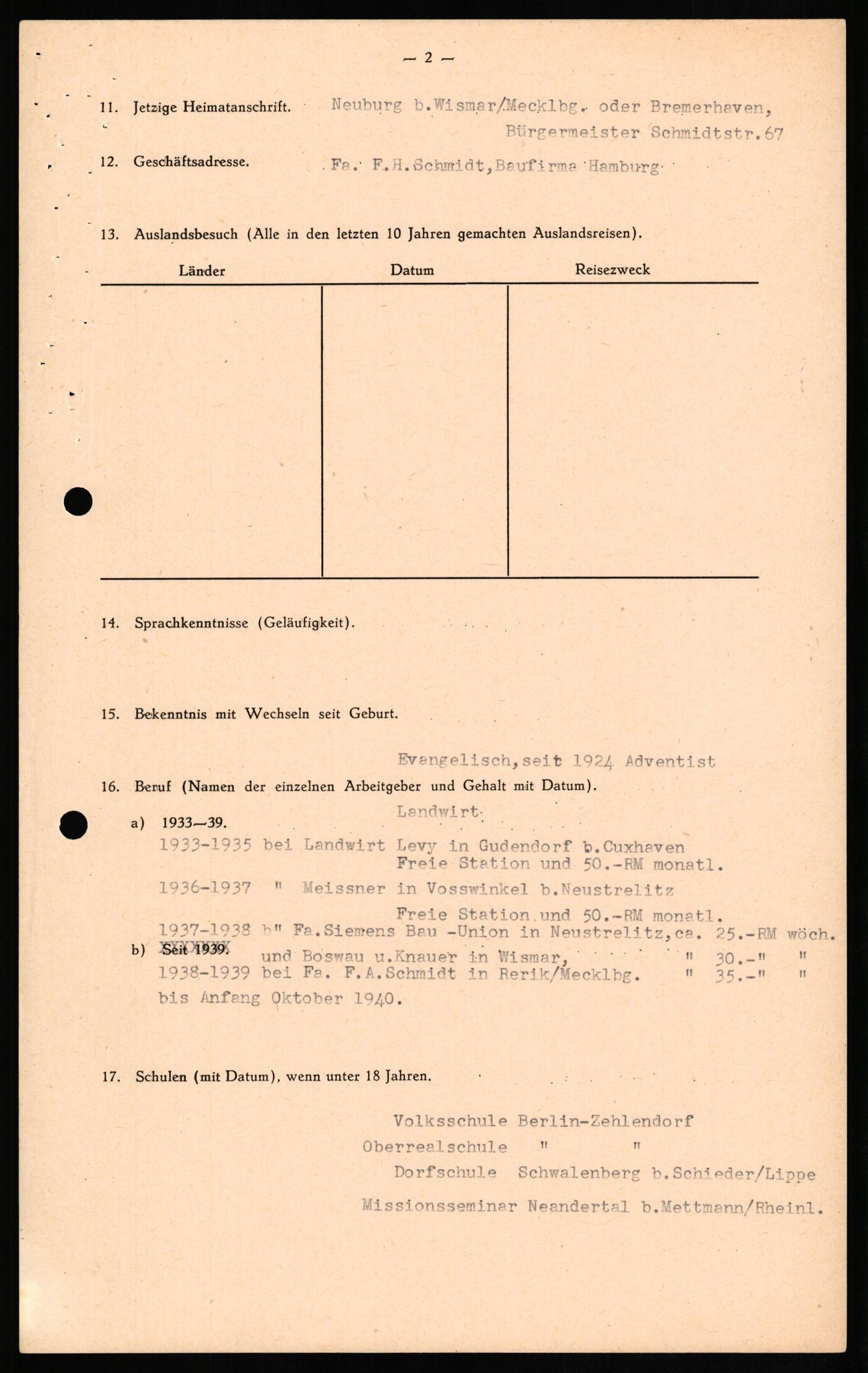 Forsvaret, Forsvarets overkommando II, AV/RA-RAFA-3915/D/Db/L0013: CI Questionaires. Tyske okkupasjonsstyrker i Norge. Tyskere., 1945-1946, p. 353