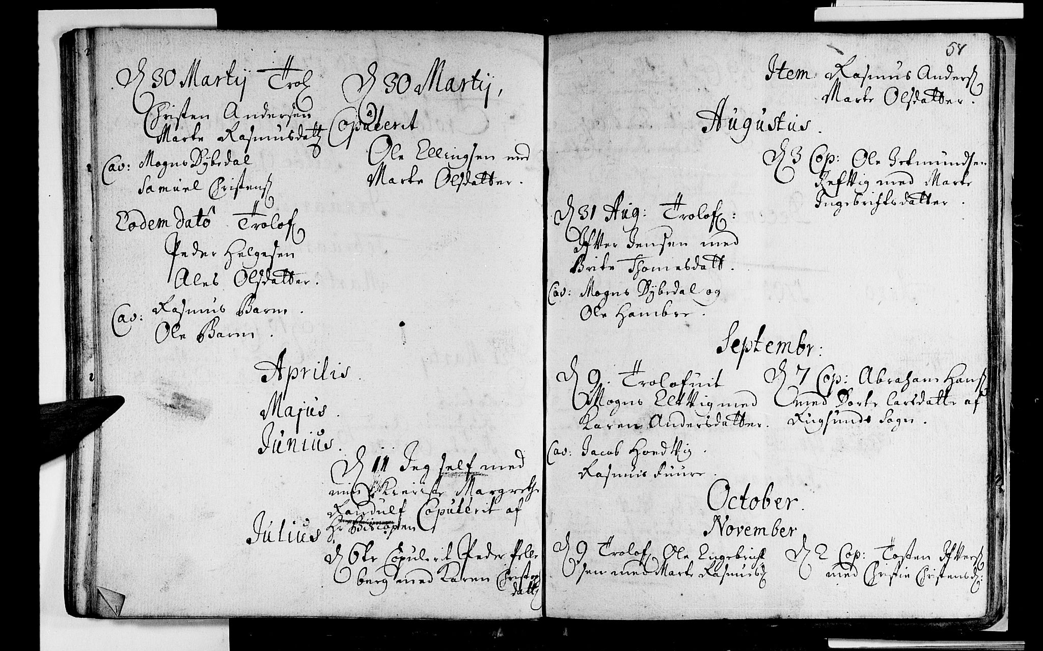 Selje sokneprestembete, SAB/A-99938/H/Ha/Haa/Haaa: Parish register (official) no. A 2, 1704-1715, p. 58
