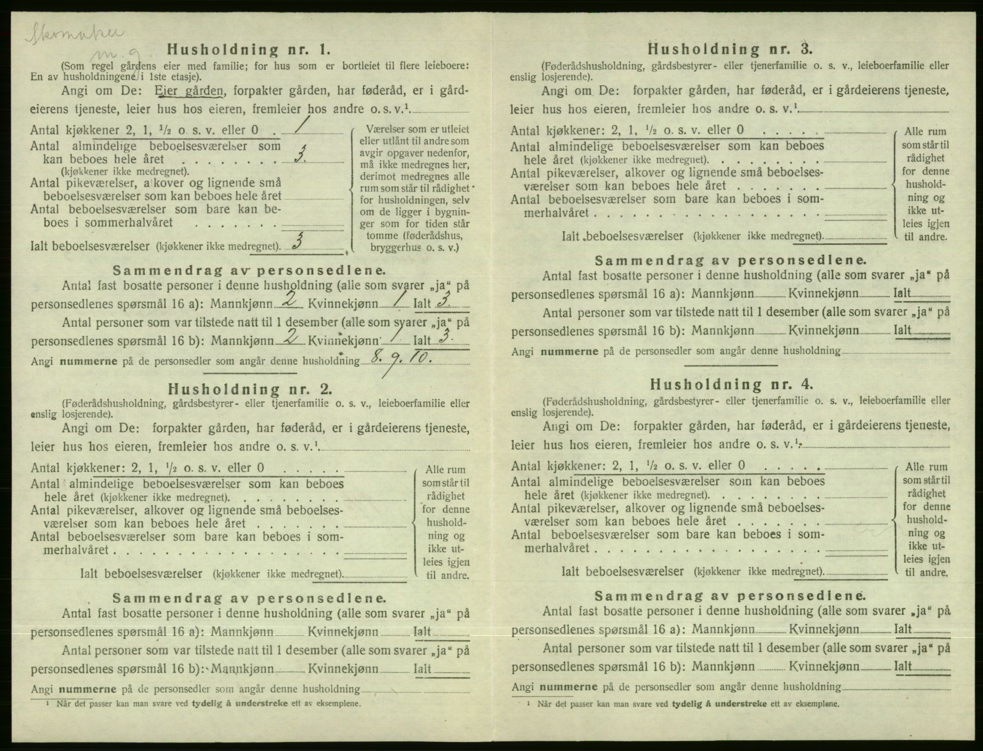 SAB, 1920 census for Evanger, 1920, p. 122