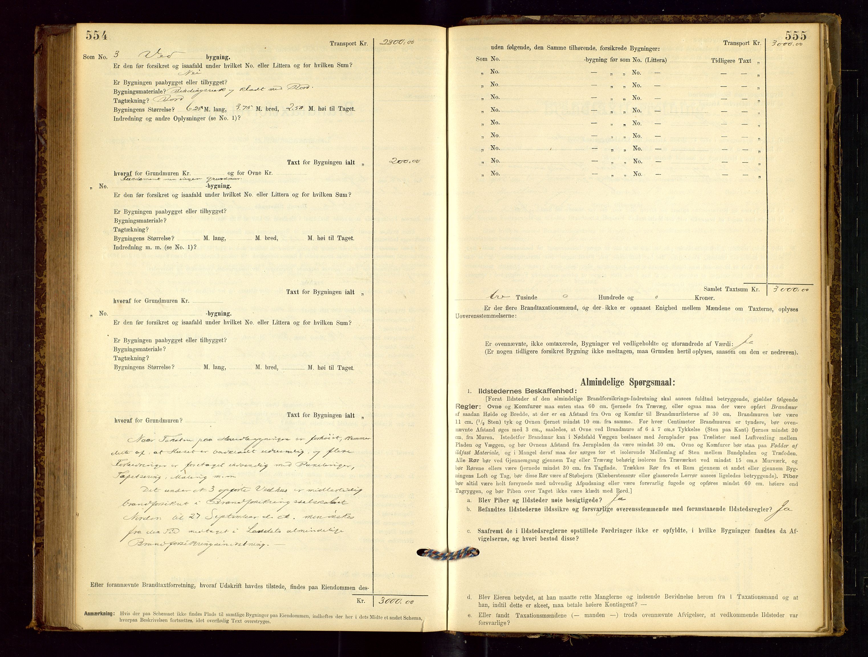 Sokndal lensmannskontor, AV/SAST-A-100417/Gob/L0001: "Brandtaxt-Protokol", 1895-1902, p. 554-555