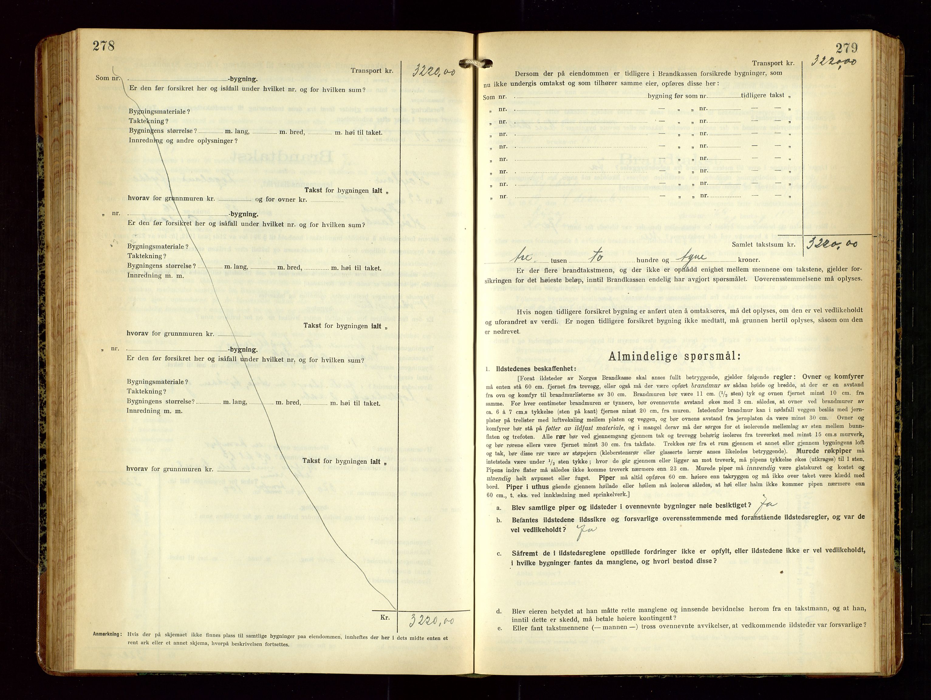 Høyland/Sandnes lensmannskontor, AV/SAST-A-100166/Gob/L0004: "Brandtakstprotokol", 1924-1933, p. 278-279