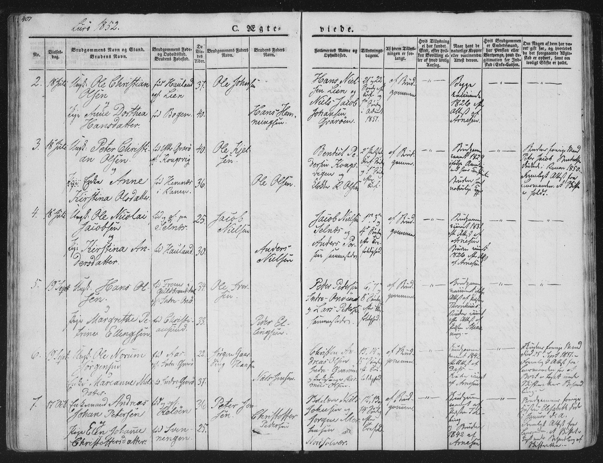 Ministerialprotokoller, klokkerbøker og fødselsregistre - Nordland, SAT/A-1459/839/L0566: Parish register (official) no. 839A03, 1825-1862, p. 407