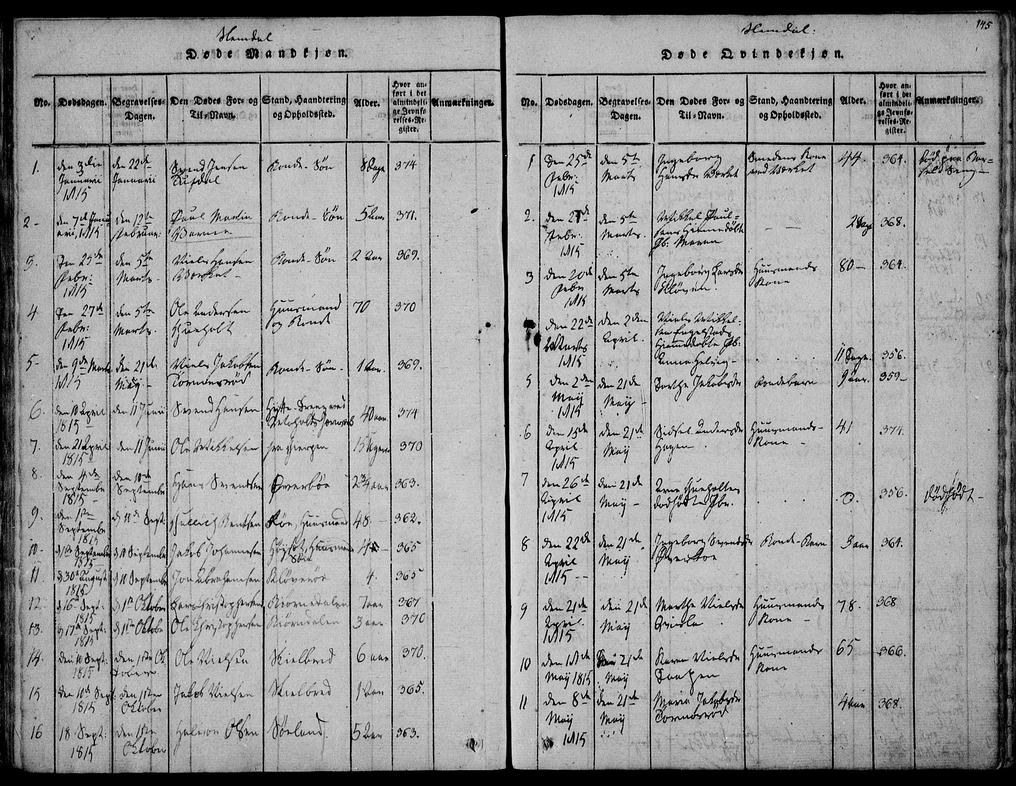 Eidanger kirkebøker, AV/SAKO-A-261/F/Fa/L0007: Parish register (official) no. 7, 1814-1831, p. 145