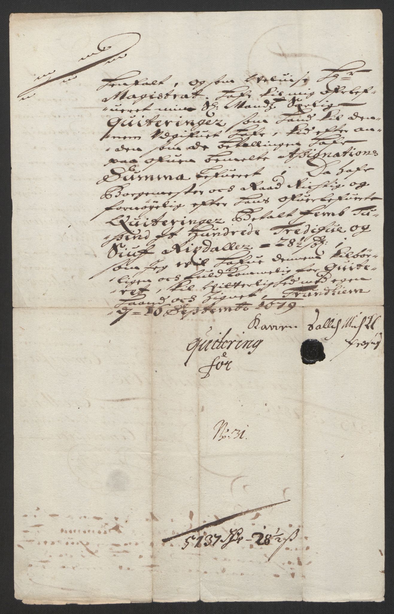 Rentekammeret inntil 1814, Reviderte regnskaper, Byregnskaper, AV/RA-EA-4066/R/Rs/L0504: [S1] Kontribusjonsregnskap, 1631-1684, p. 142