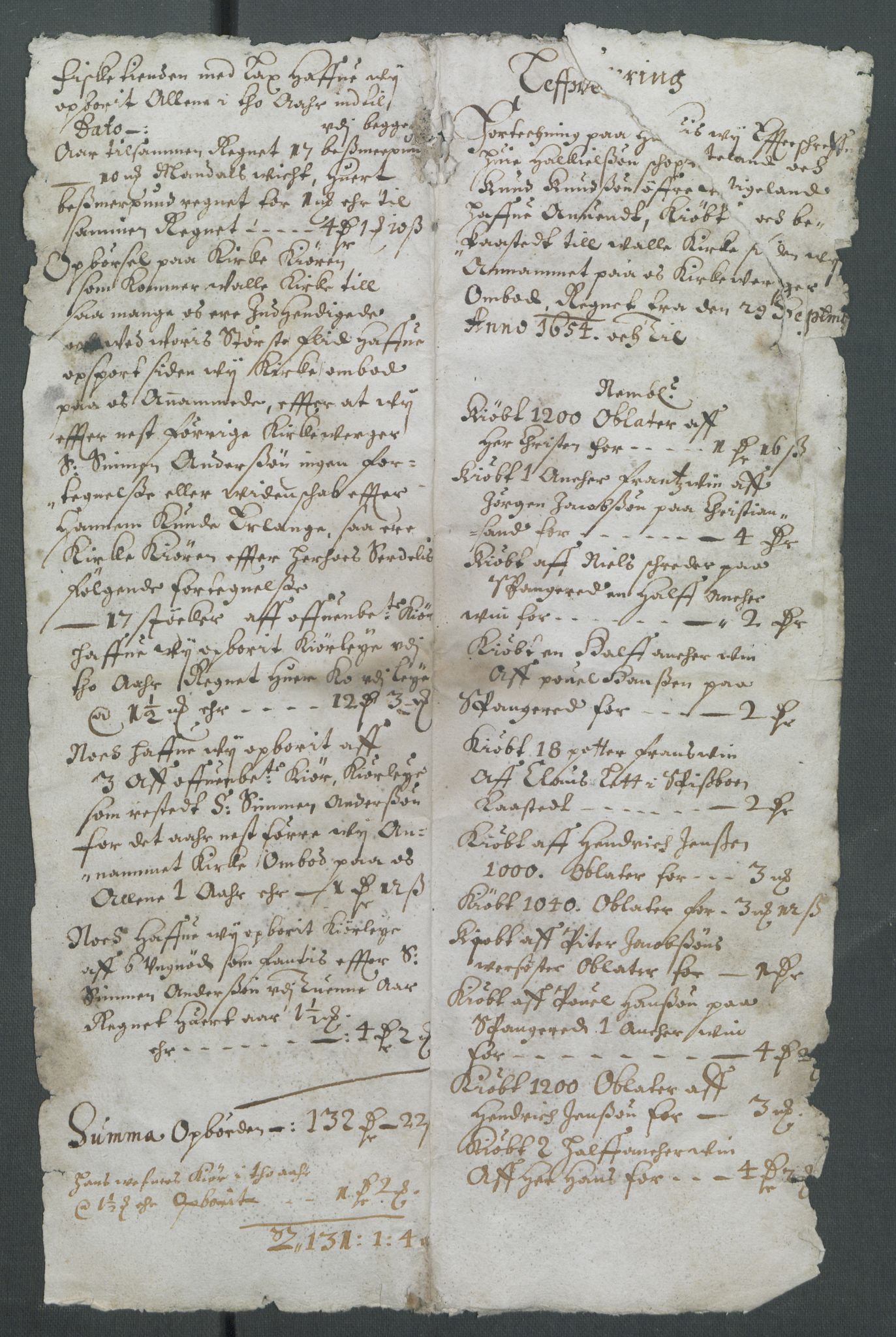 Riksarkivets diplomsamling, RA/EA-5965/F02/L0167: Dokumenter, 1657, p. 161