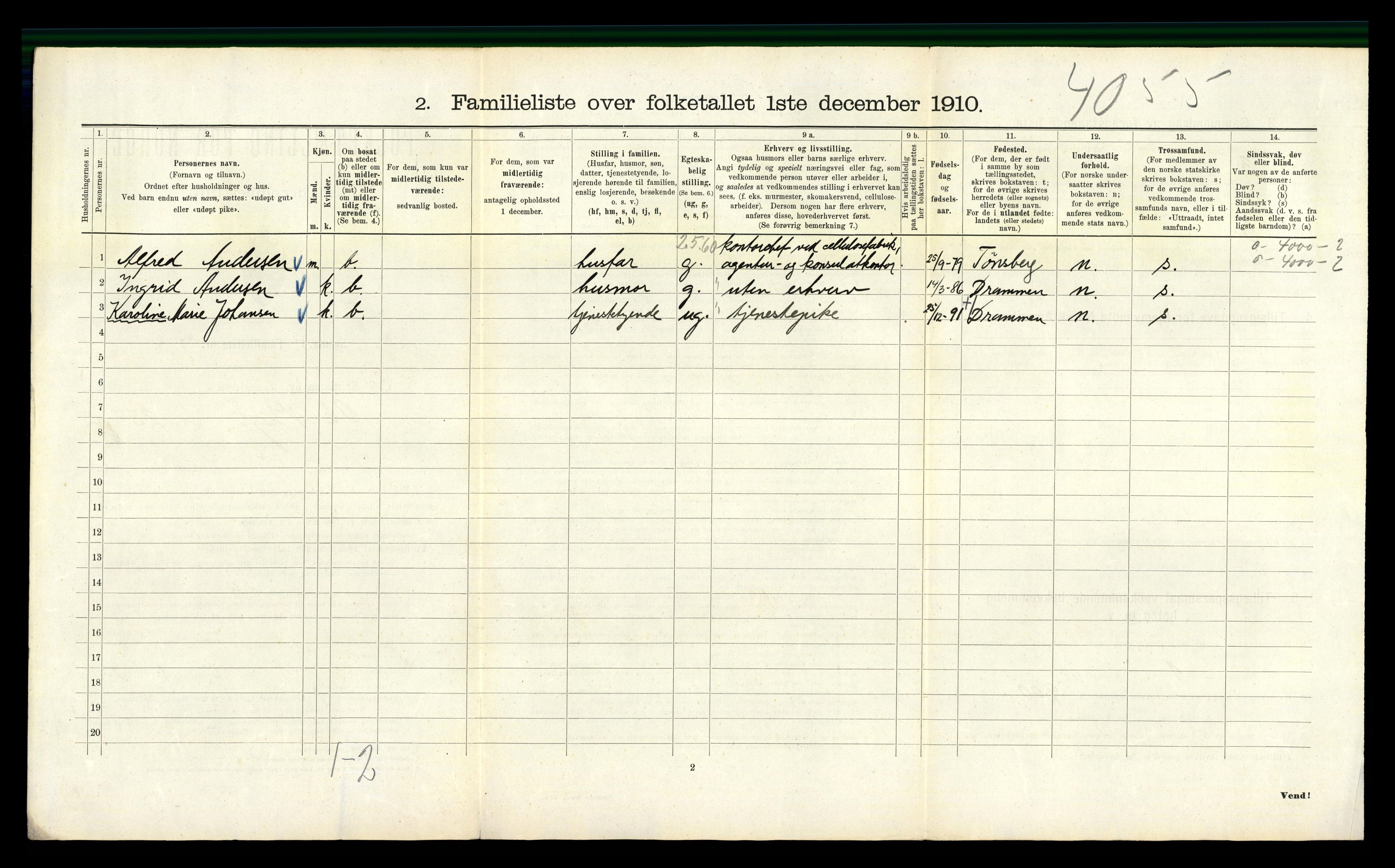 RA, 1910 census for Kristiania, 1910, p. 73390