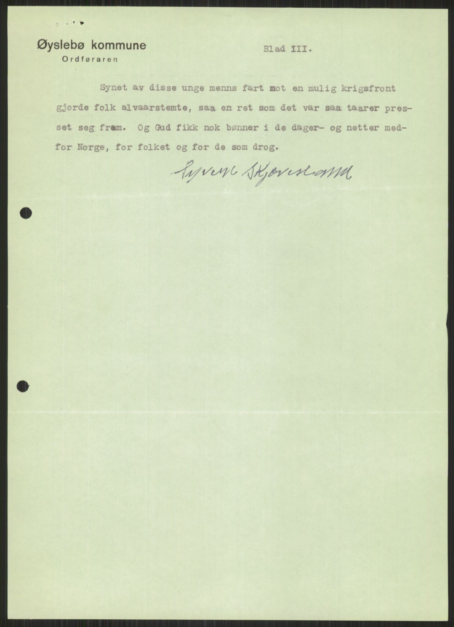 Forsvaret, Forsvarets krigshistoriske avdeling, AV/RA-RAFA-2017/Y/Ya/L0014: II-C-11-31 - Fylkesmenn.  Rapporter om krigsbegivenhetene 1940., 1940, p. 909