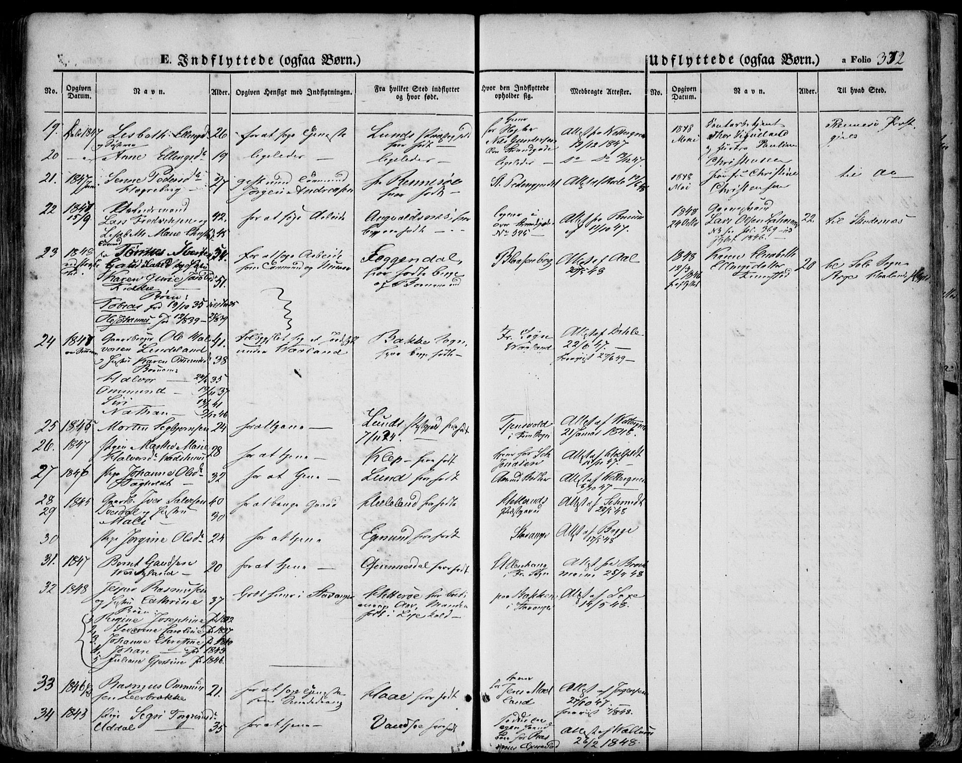 Domkirken sokneprestkontor, AV/SAST-A-101812/001/30/30BA/L0016: Parish register (official) no. A 15, 1844-1854, p. 372