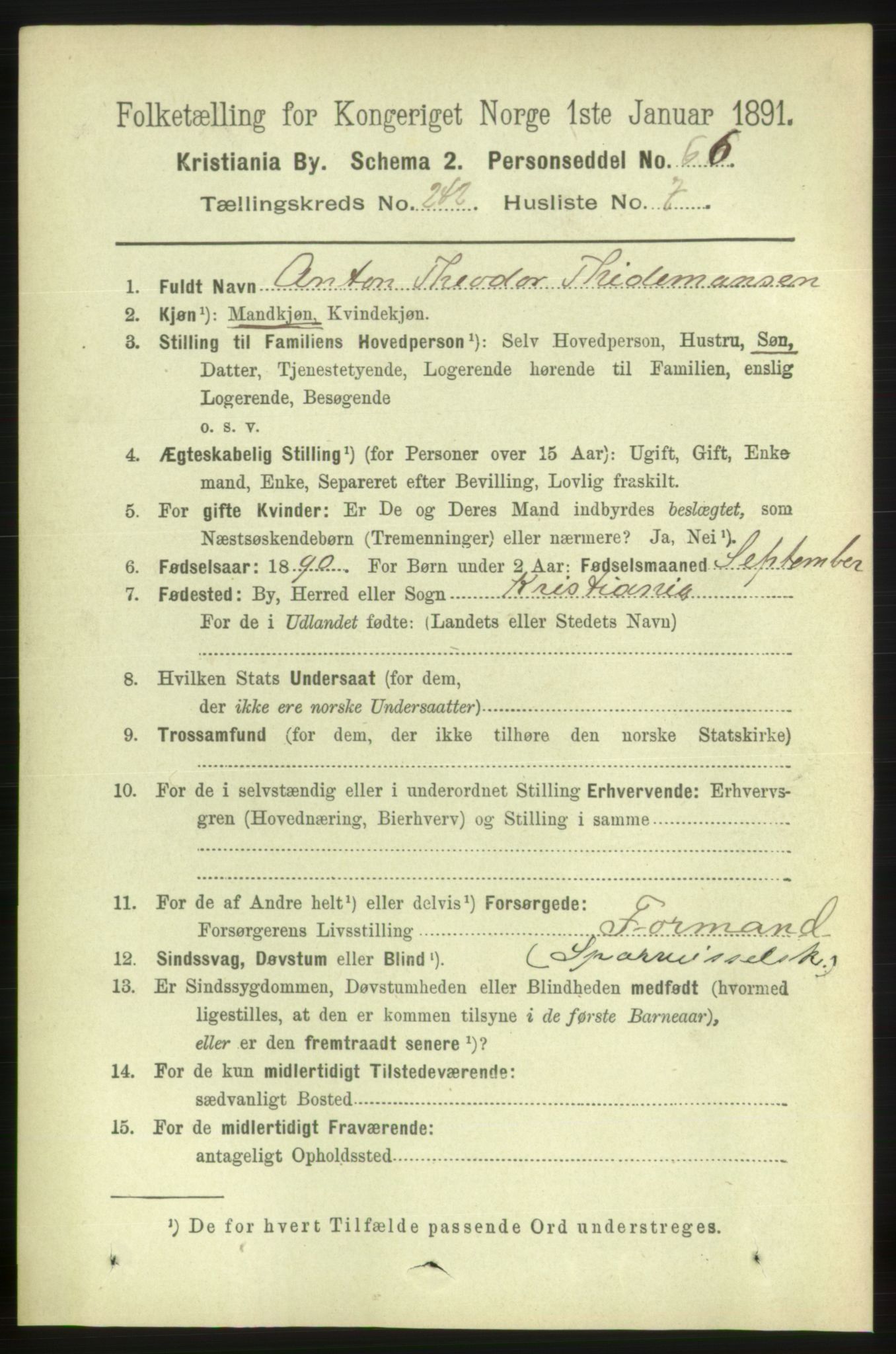 RA, 1891 census for 0301 Kristiania, 1891, p. 147245