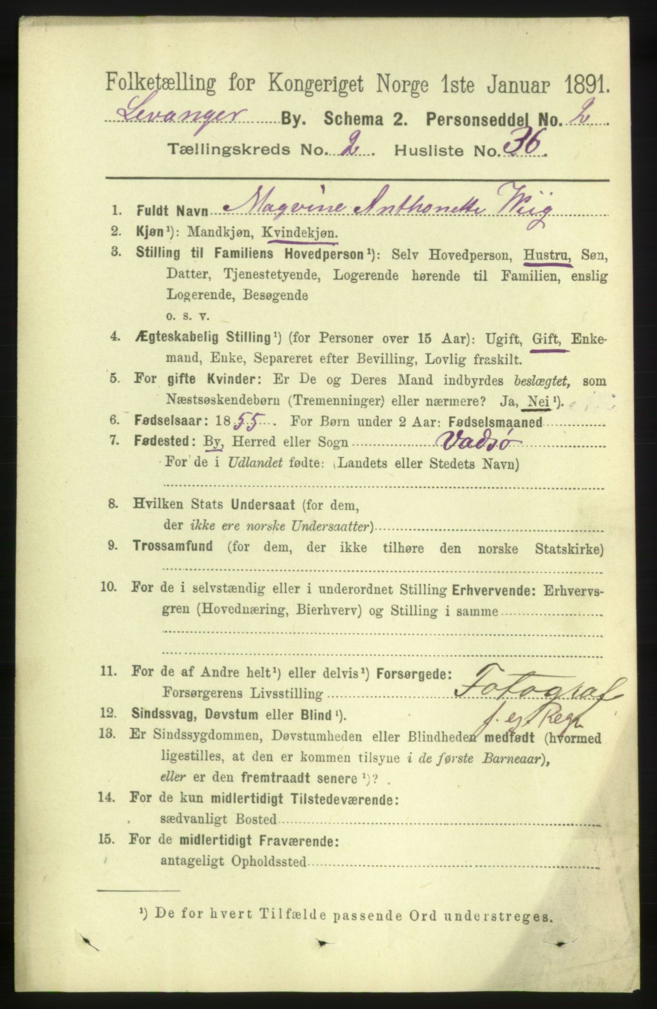 RA, 1891 census for 1701 Levanger, 1891, p. 767