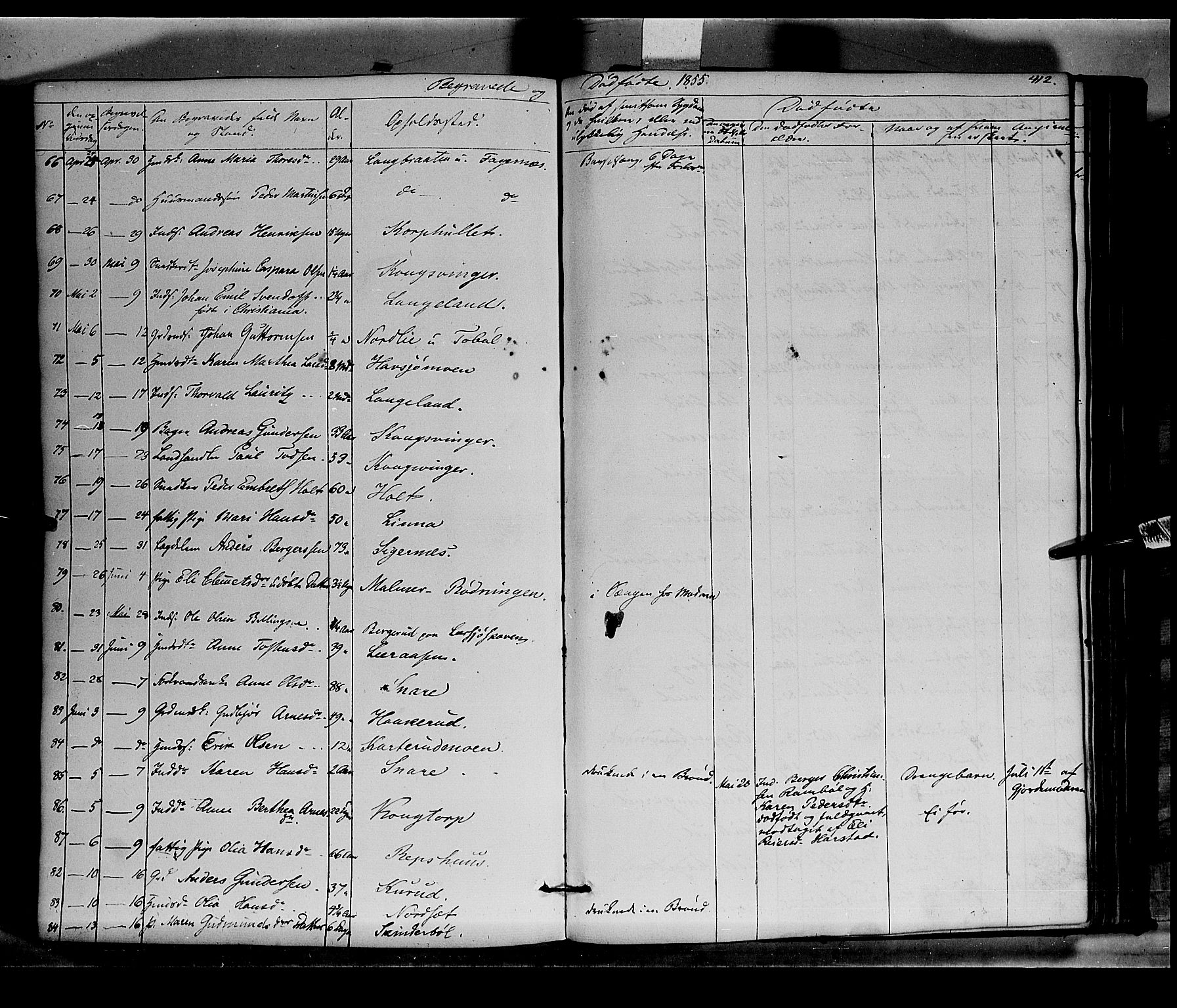 Vinger prestekontor, SAH/PREST-024/H/Ha/Haa/L0010: Parish register (official) no. 10, 1855-1861, p. 412
