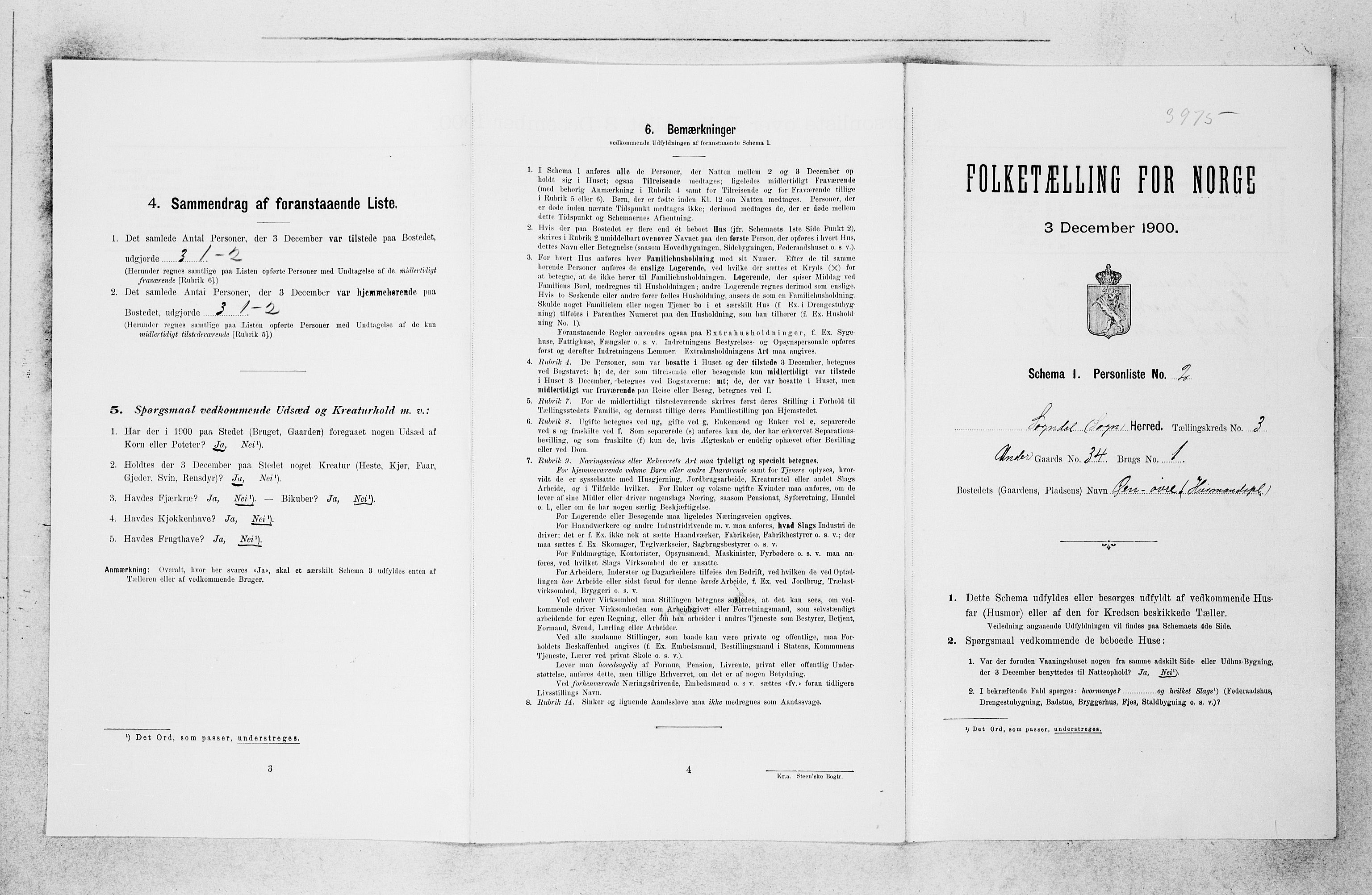 SAB, 1900 census for Sogndal, 1900, p. 184