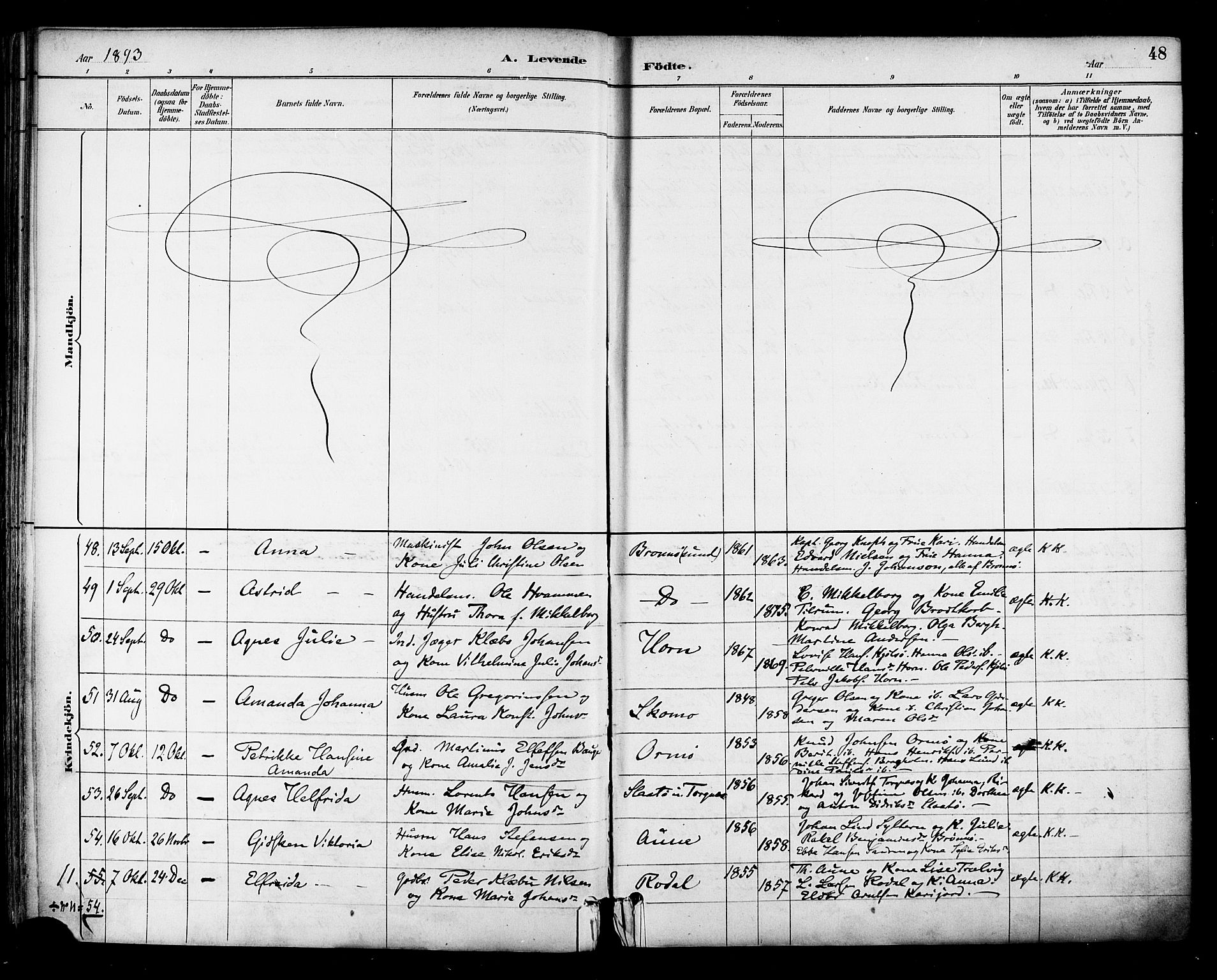 Ministerialprotokoller, klokkerbøker og fødselsregistre - Nordland, AV/SAT-A-1459/813/L0200: Parish register (official) no. 813A10, 1886-1900, p. 48