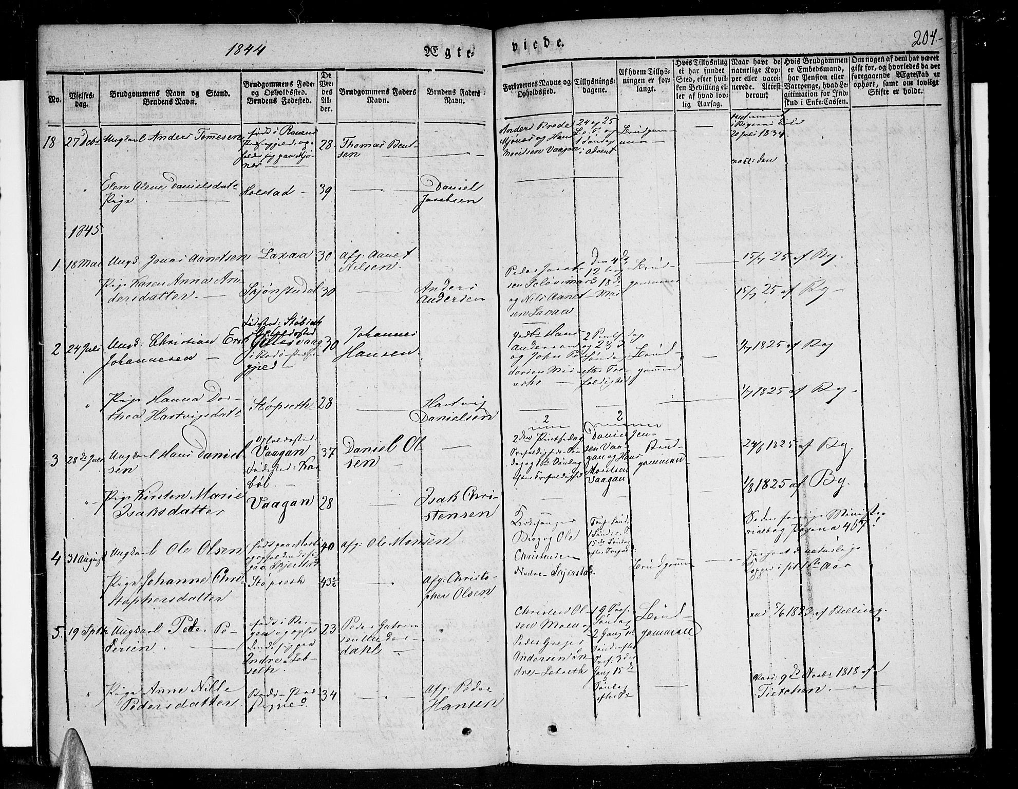 Ministerialprotokoller, klokkerbøker og fødselsregistre - Nordland, SAT/A-1459/852/L0737: Parish register (official) no. 852A07, 1833-1849, p. 204
