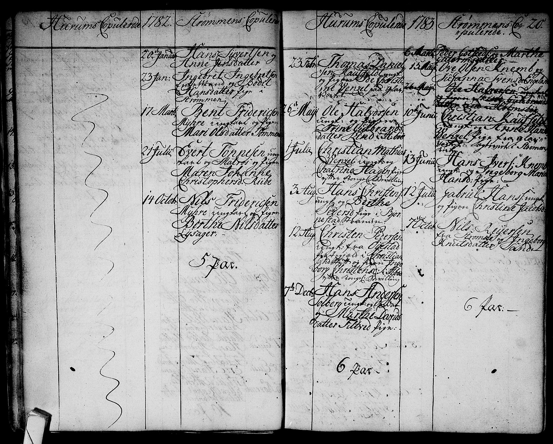 Hurum kirkebøker, SAKO/A-229/F/Fa/L0007: Parish register (official) no. 7, 1771-1810, p. 20
