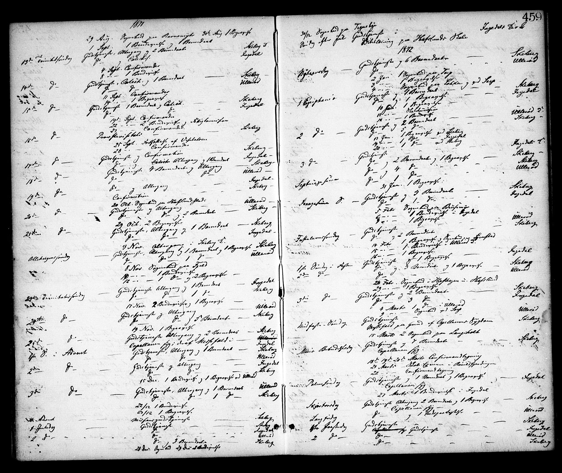 Skjeberg prestekontor Kirkebøker, SAO/A-10923/F/Fa/L0008: Parish register (official) no. I 8, 1869-1885, p. 459