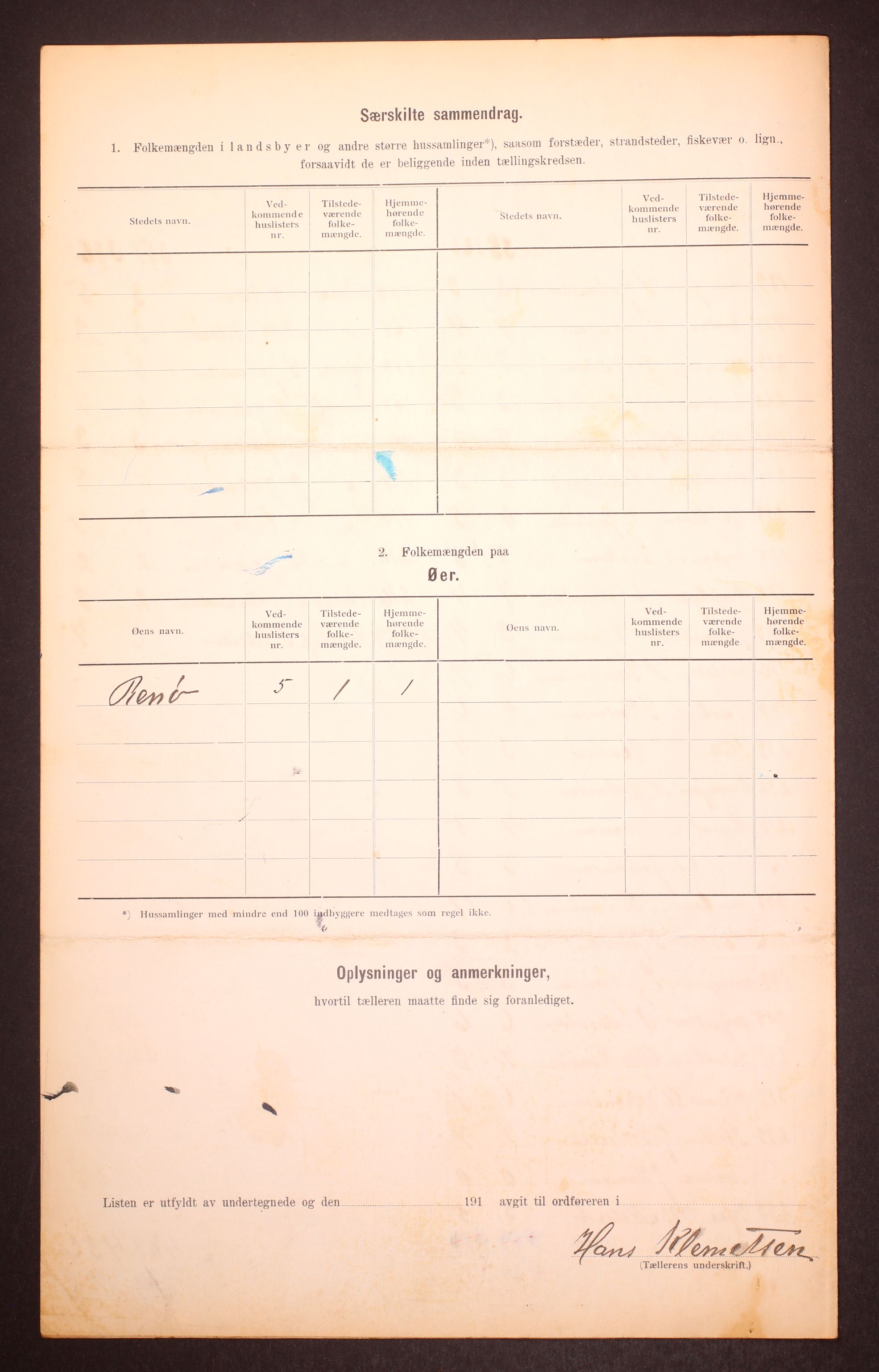 RA, 1910 census for Kistrand, 1910, p. 17