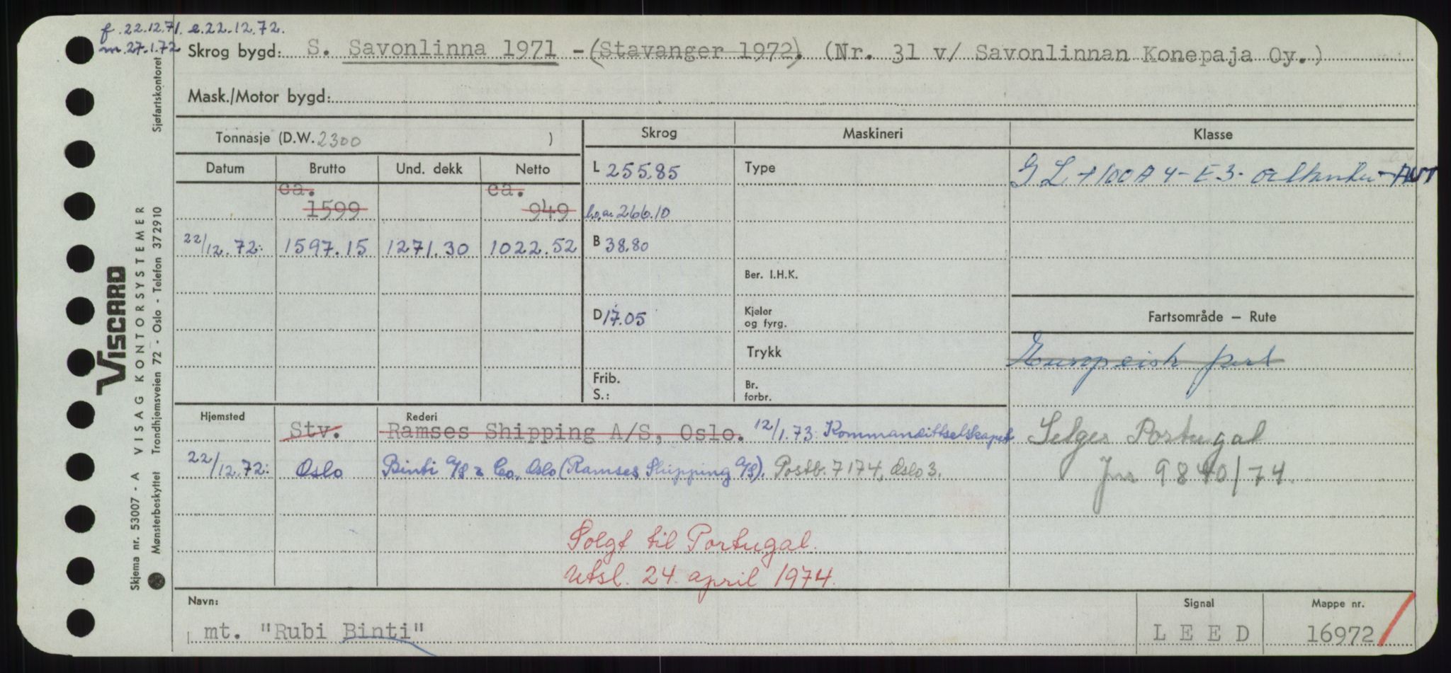 Sjøfartsdirektoratet med forløpere, Skipsmålingen, AV/RA-S-1627/H/Hd/L0031: Fartøy, Rju-Sam, p. 269