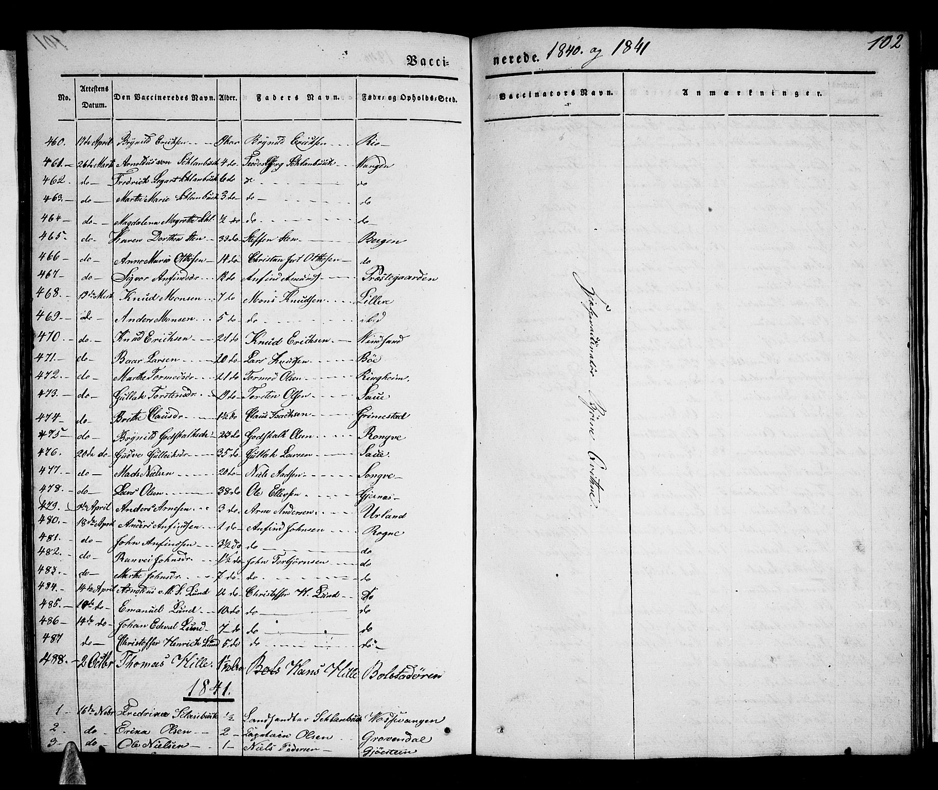 Voss sokneprestembete, AV/SAB-A-79001/H/Haa: Parish register (official) no. A 14, 1837-1847, p. 102