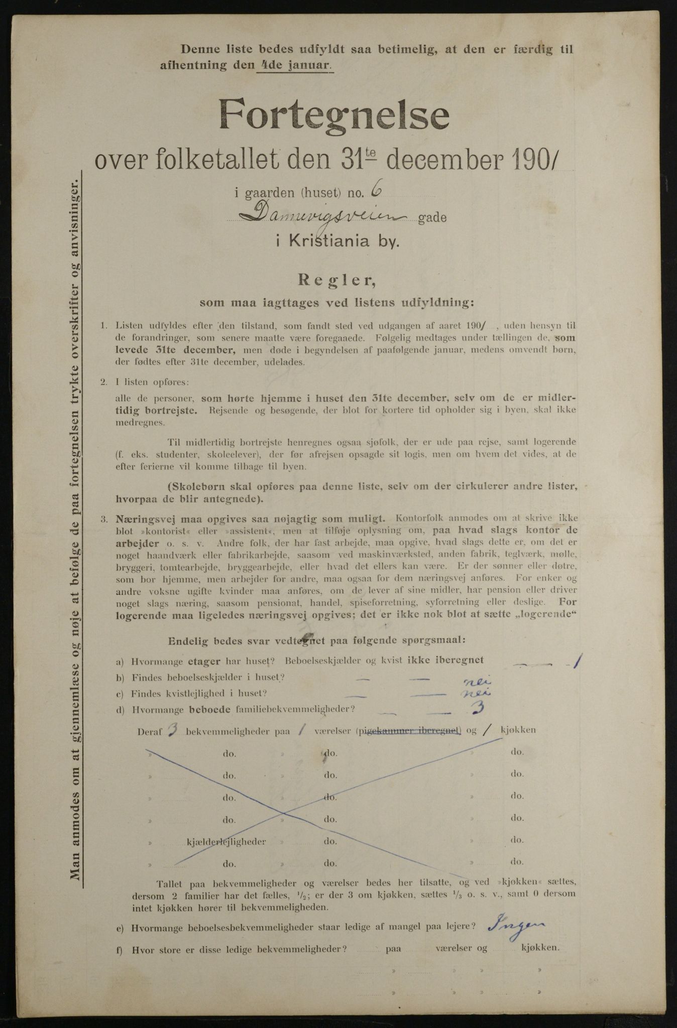 OBA, Municipal Census 1901 for Kristiania, 1901, p. 2457