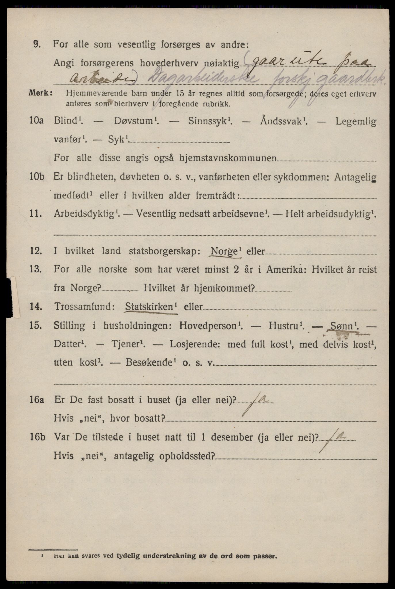 SAST, 1920 census for Sauda, 1920, p. 5273