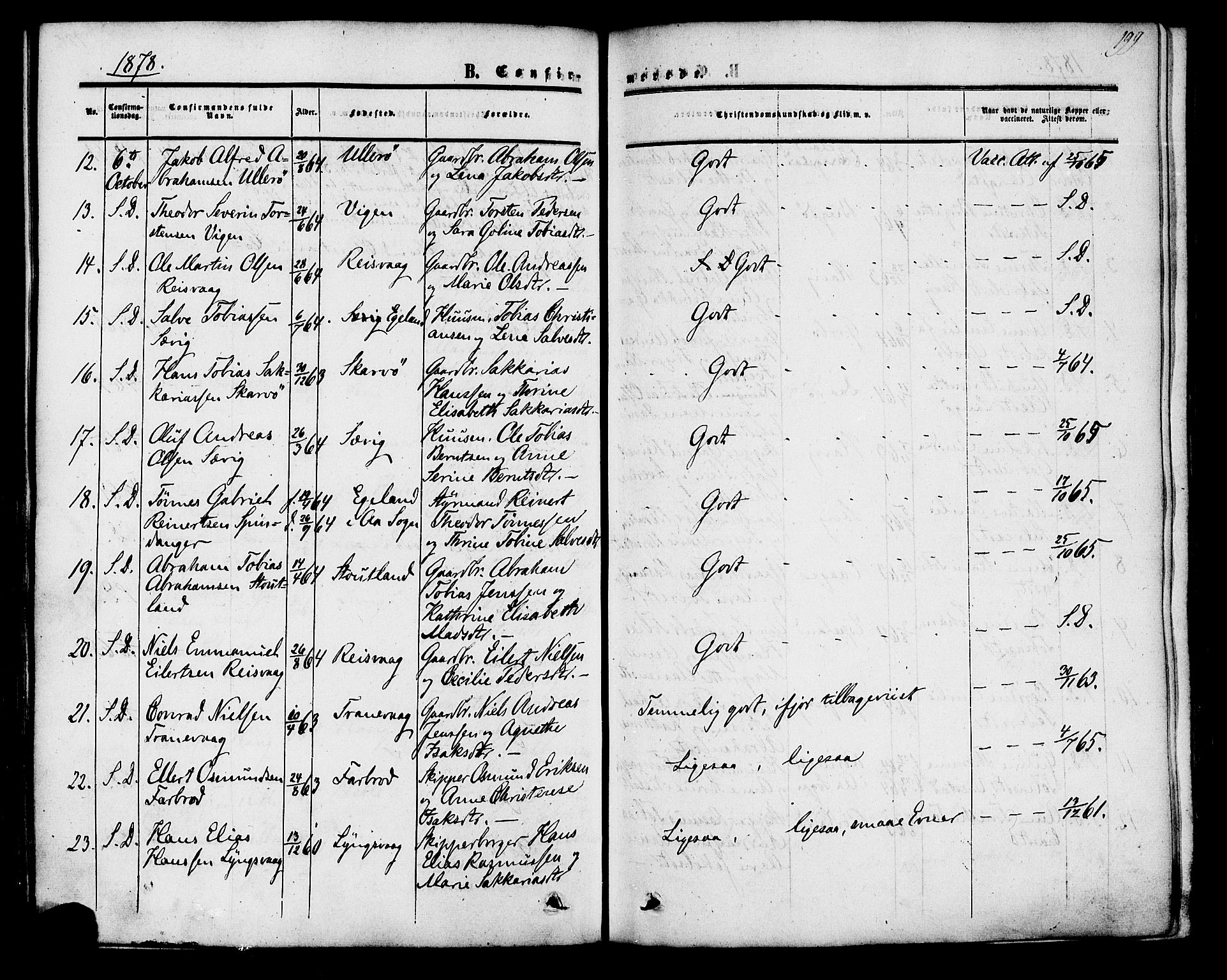 Herad sokneprestkontor, AV/SAK-1111-0018/F/Fa/Fab/L0004: Parish register (official) no. A 4, 1853-1885, p. 199