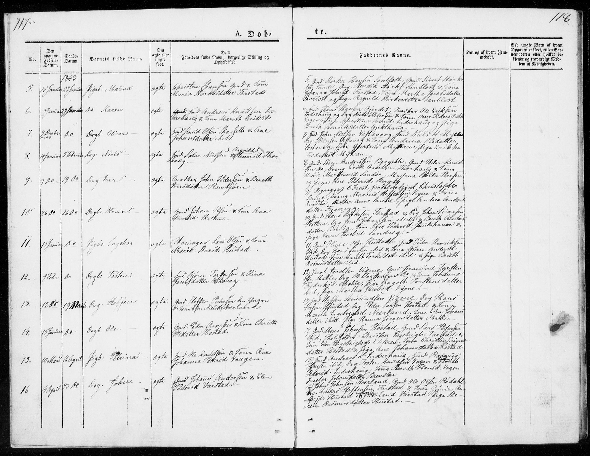 Ministerialprotokoller, klokkerbøker og fødselsregistre - Møre og Romsdal, AV/SAT-A-1454/566/L0766: Parish register (official) no. 566A05, 1842-1851, p. 117-118