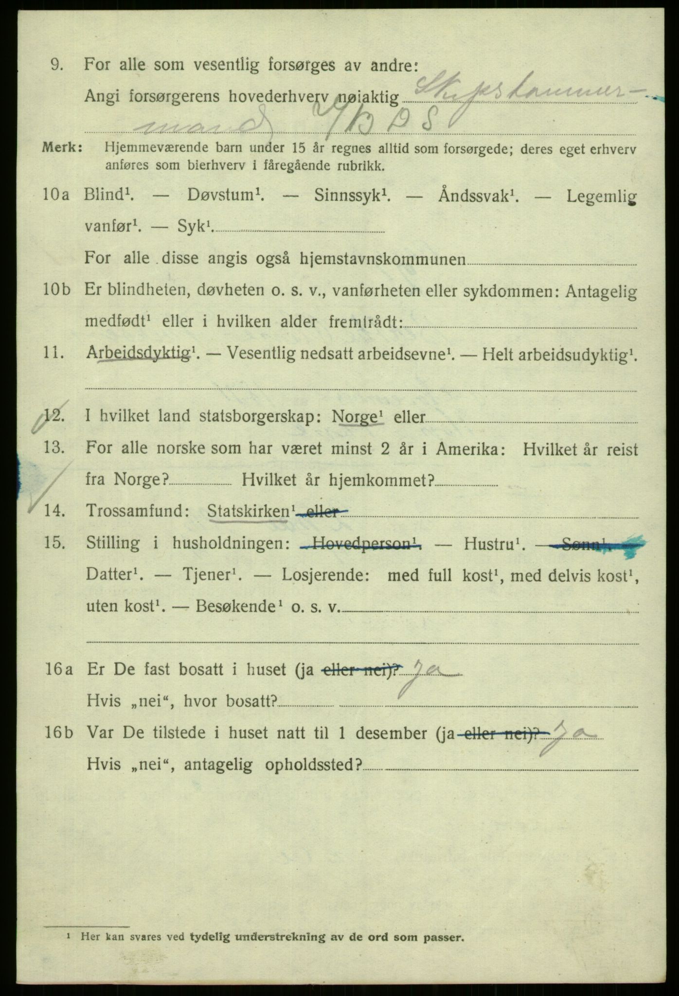 SAB, 1920 census for Bergen, 1920, p. 191488