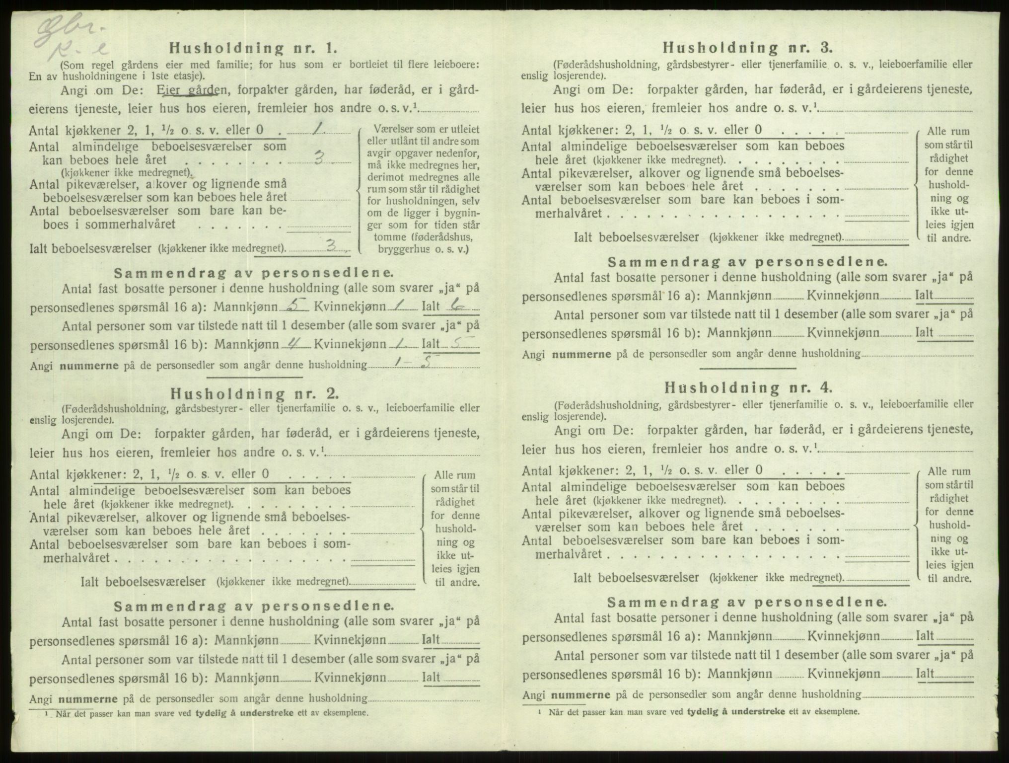 SAB, 1920 census for Gloppen, 1920, p. 793