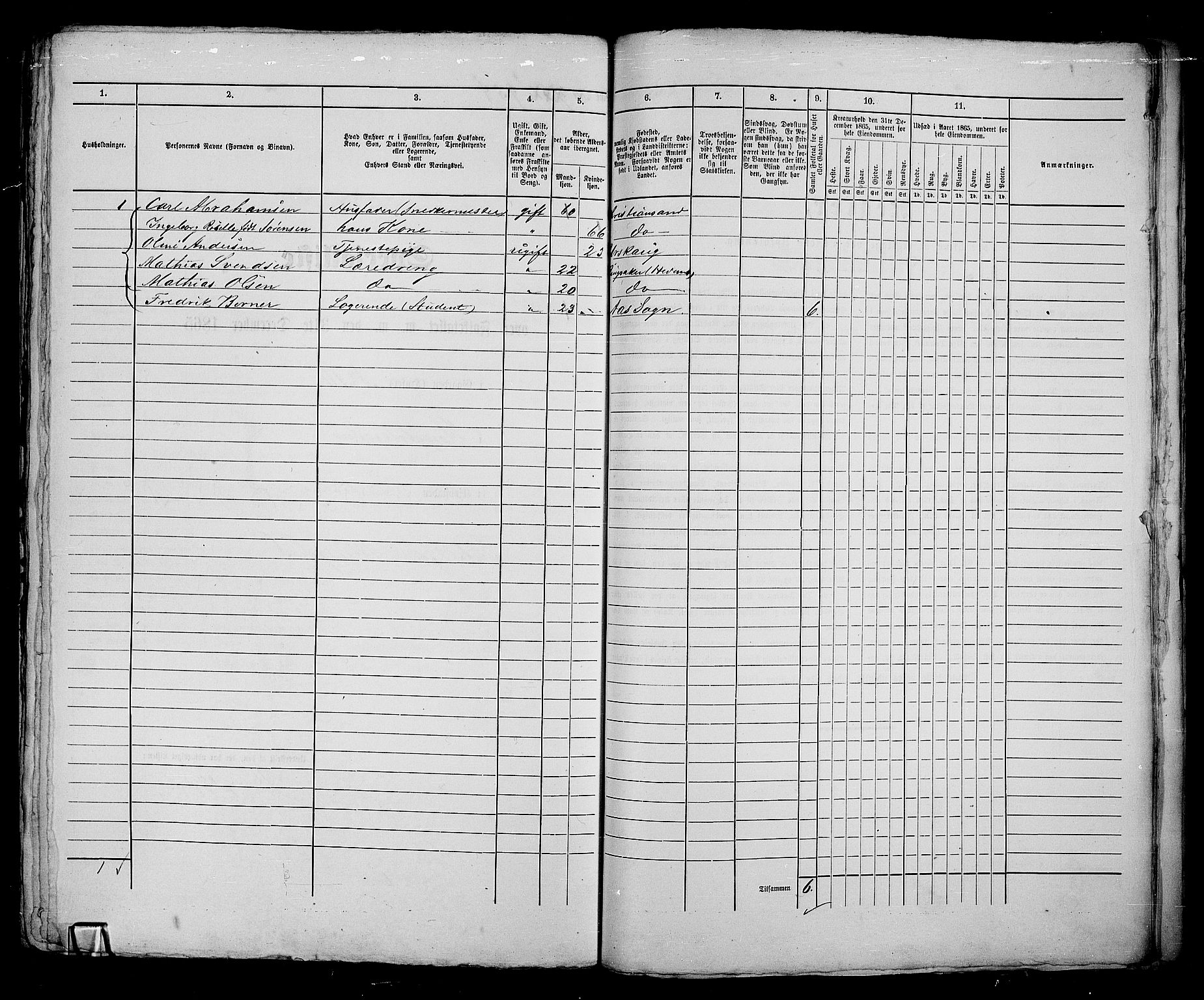 RA, 1865 census for Kristiania, 1865, p. 2157