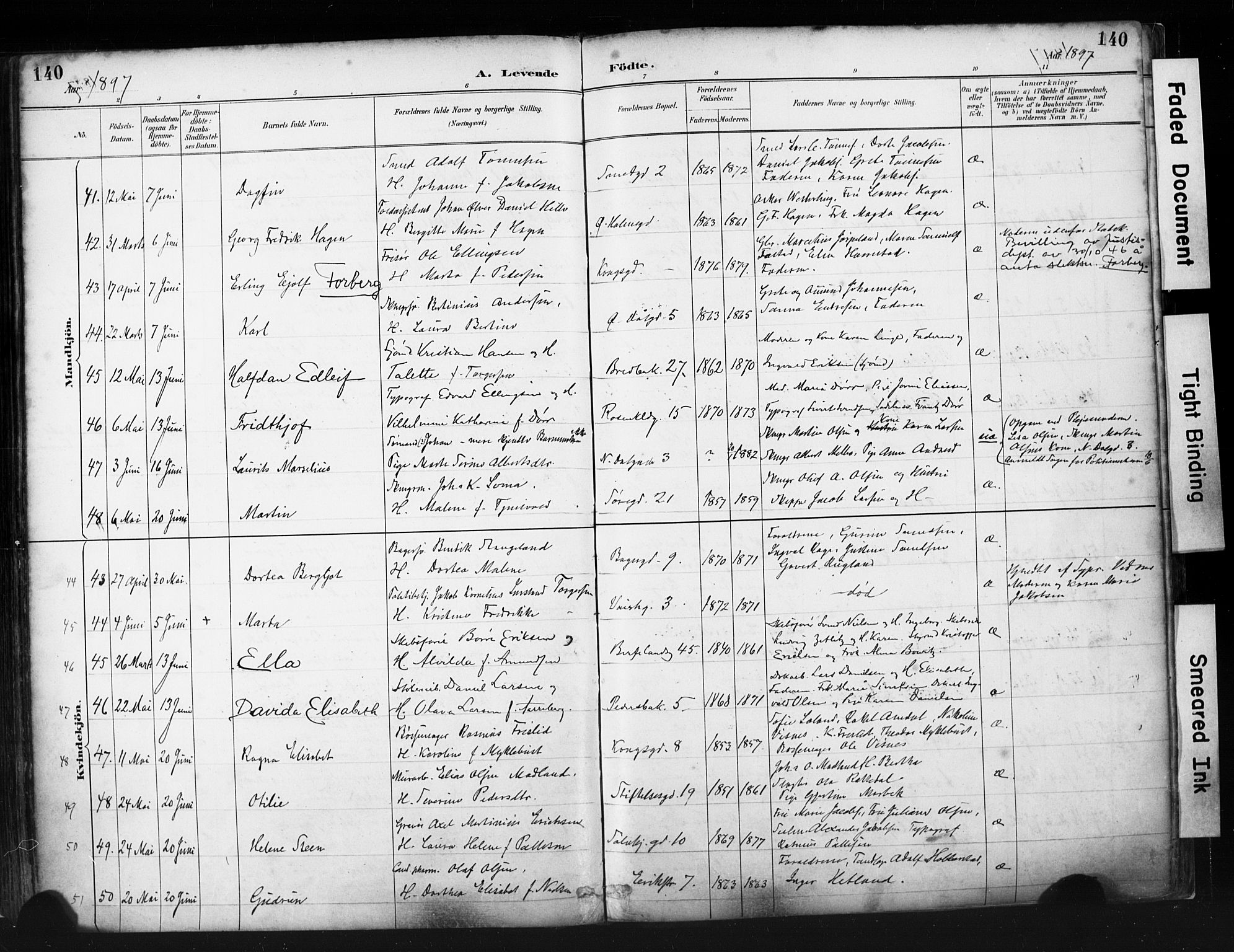 St. Petri sokneprestkontor, AV/SAST-A-101813/001/30/30BA/L0019: Parish register (official) no. A 20, 1888-1901, p. 140