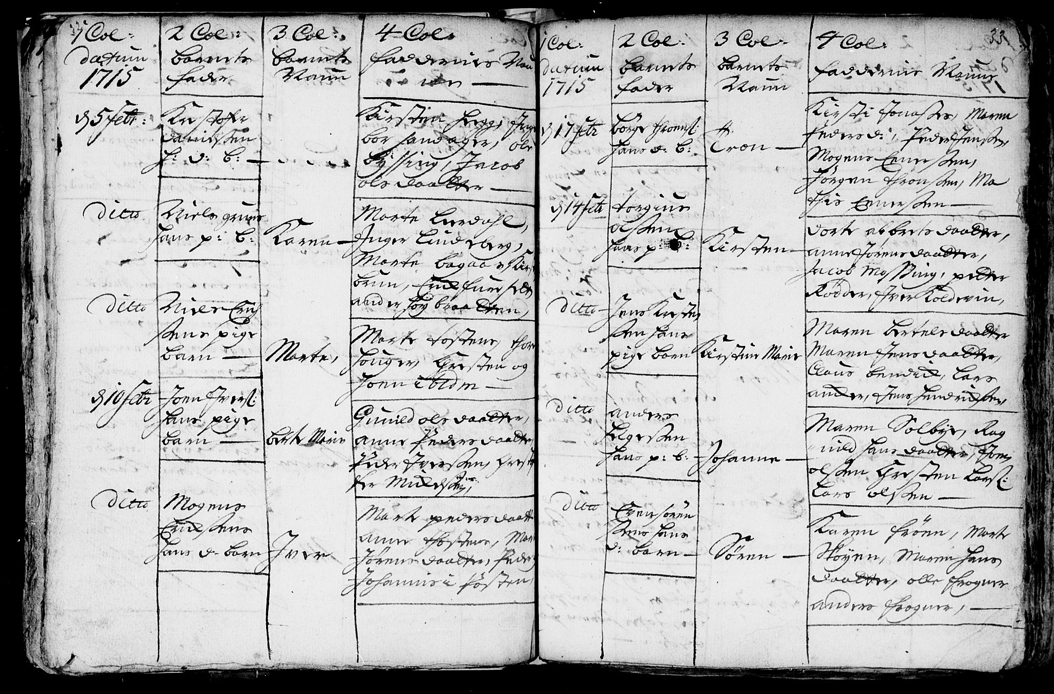 Aker prestekontor kirkebøker, AV/SAO-A-10861/F/L0002: Parish register (official) no. 2, 1714-1720, p. 32-33