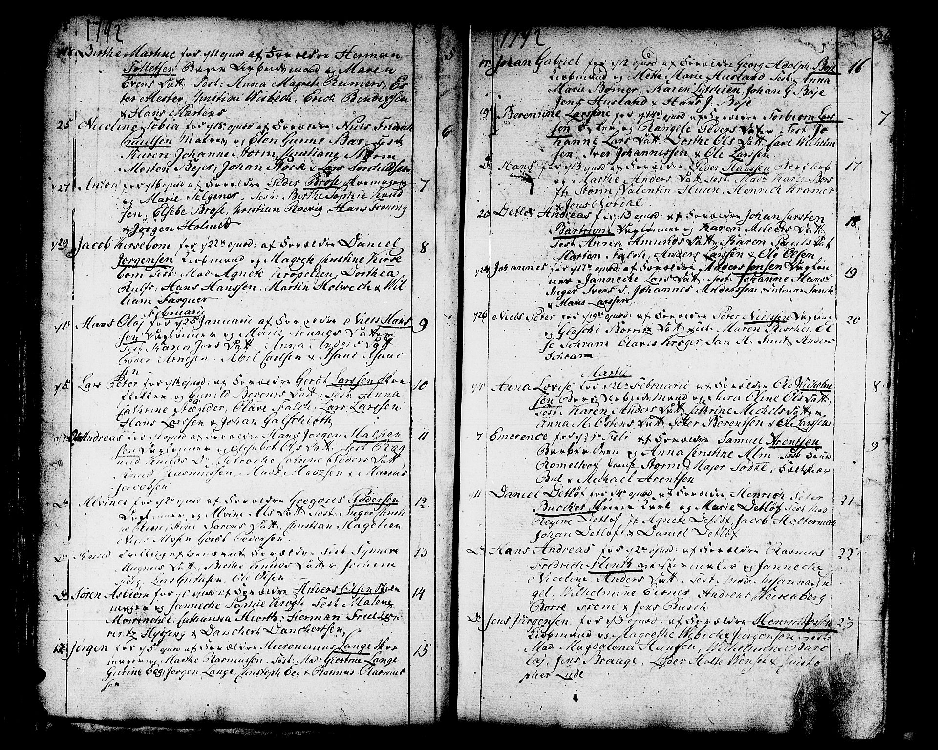 Domkirken sokneprestembete, SAB/A-74801/H/Haa/L0004: Parish register (official) no. A 4, 1763-1820, p. 38-39
