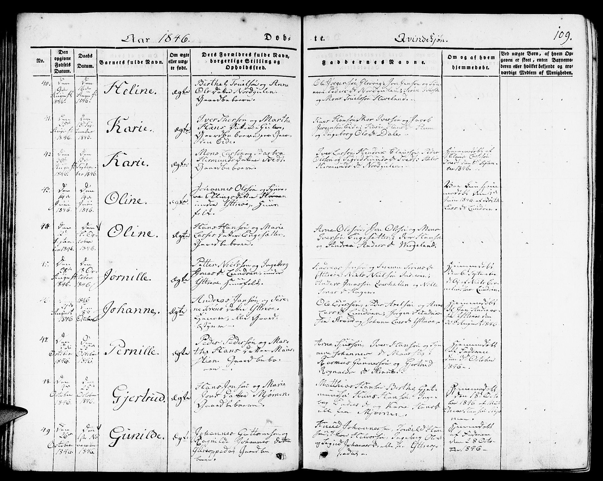Gulen sokneprestembete, SAB/A-80201/H/Haa/Haaa/L0020: Parish register (official) no. A 20, 1837-1847, p. 109