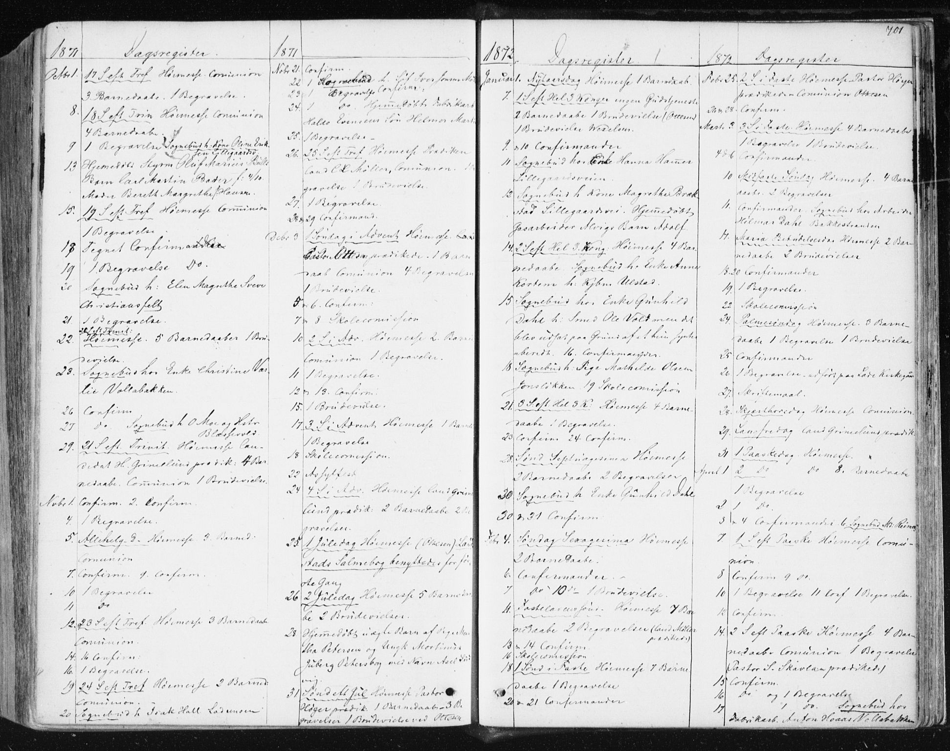Ministerialprotokoller, klokkerbøker og fødselsregistre - Sør-Trøndelag, SAT/A-1456/604/L0186: Parish register (official) no. 604A07, 1866-1877, p. 701