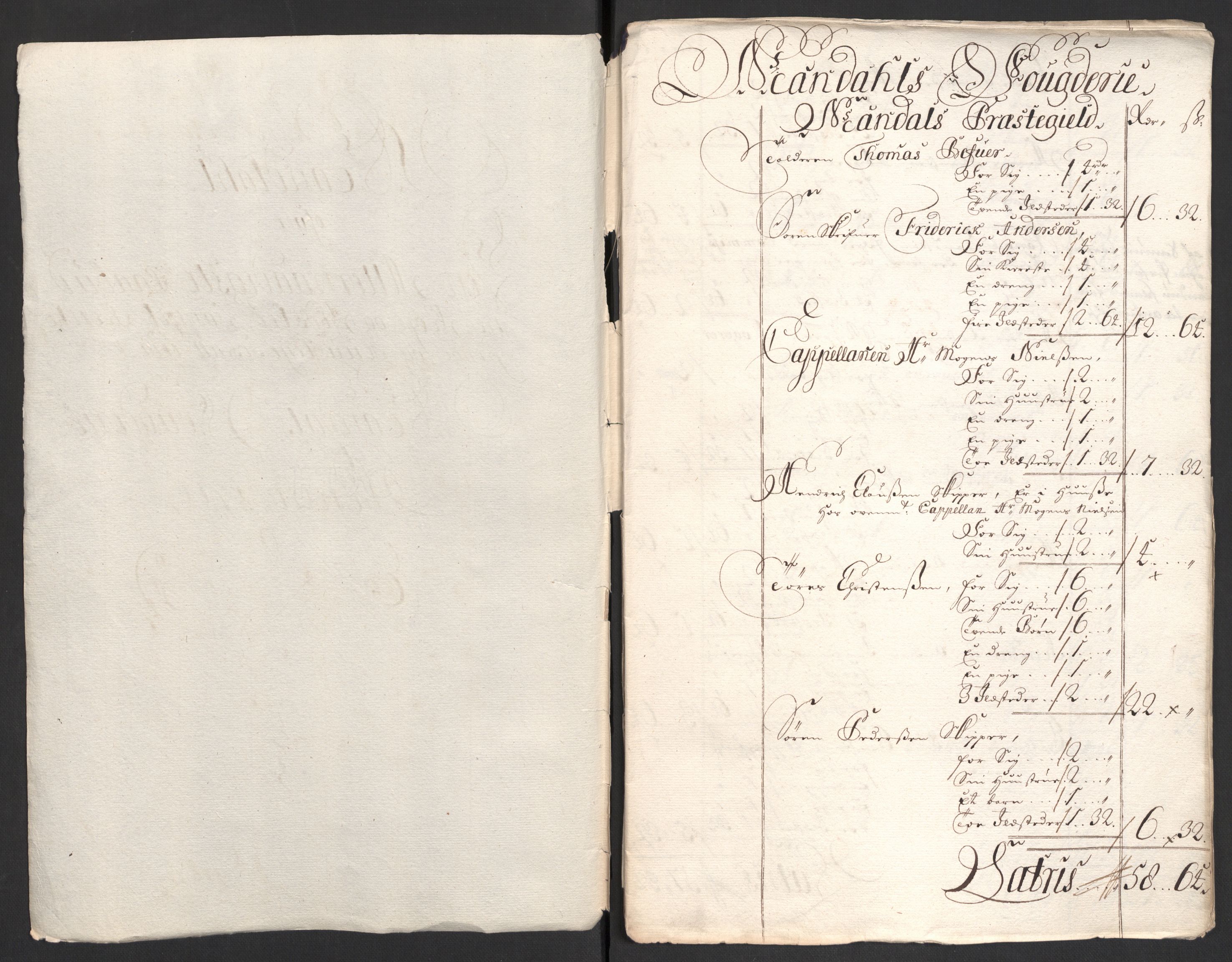 Rentekammeret inntil 1814, Reviderte regnskaper, Fogderegnskap, AV/RA-EA-4092/R43/L2554: Fogderegnskap Lista og Mandal, 1711, p. 104
