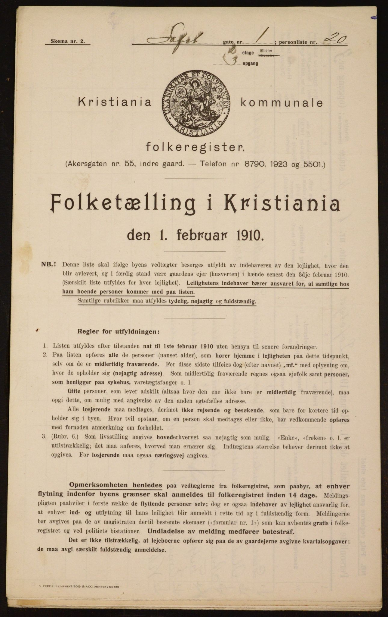 OBA, Municipal Census 1910 for Kristiania, 1910, p. 56339