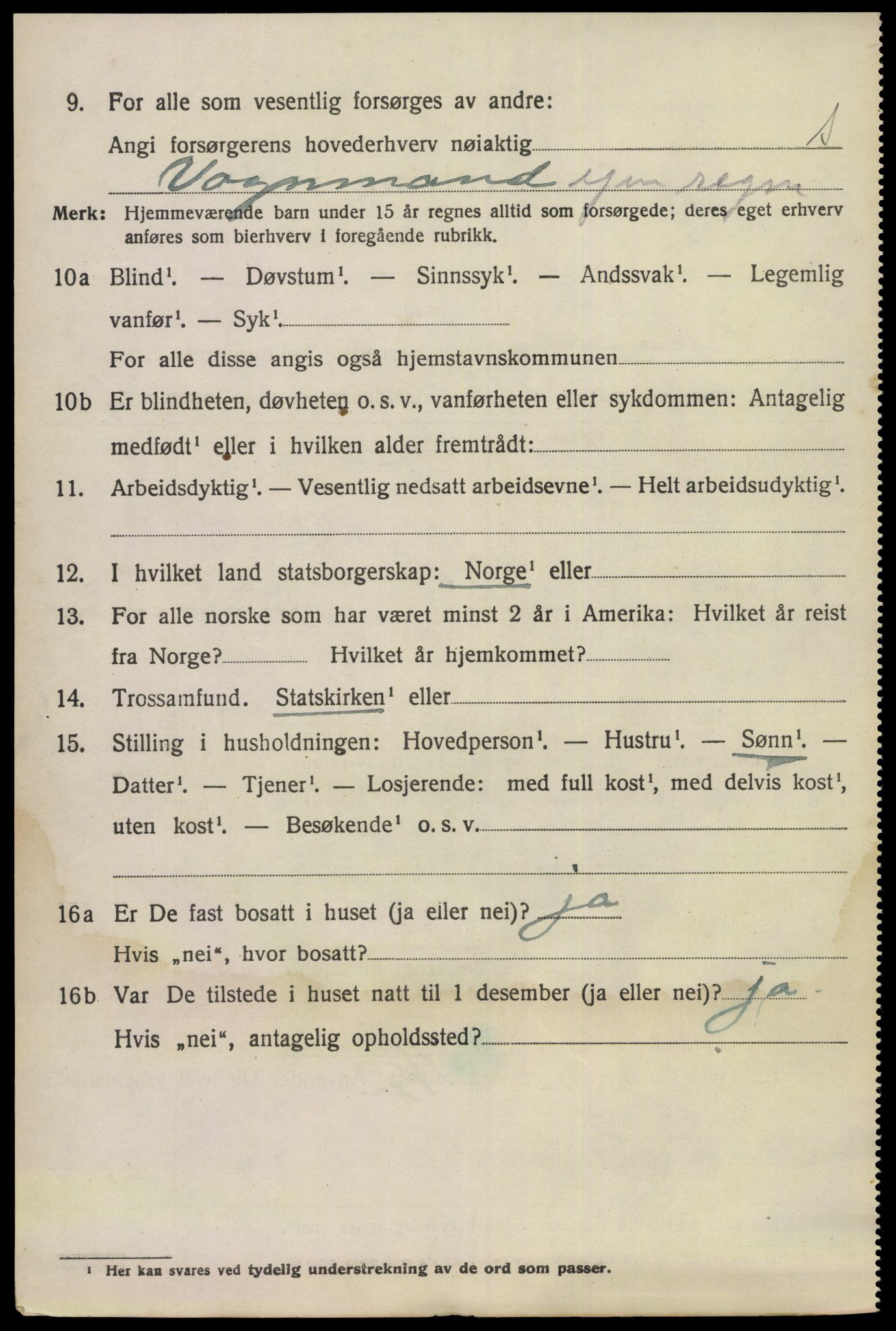 SAKO, 1920 census for Bamble, 1920, p. 5106