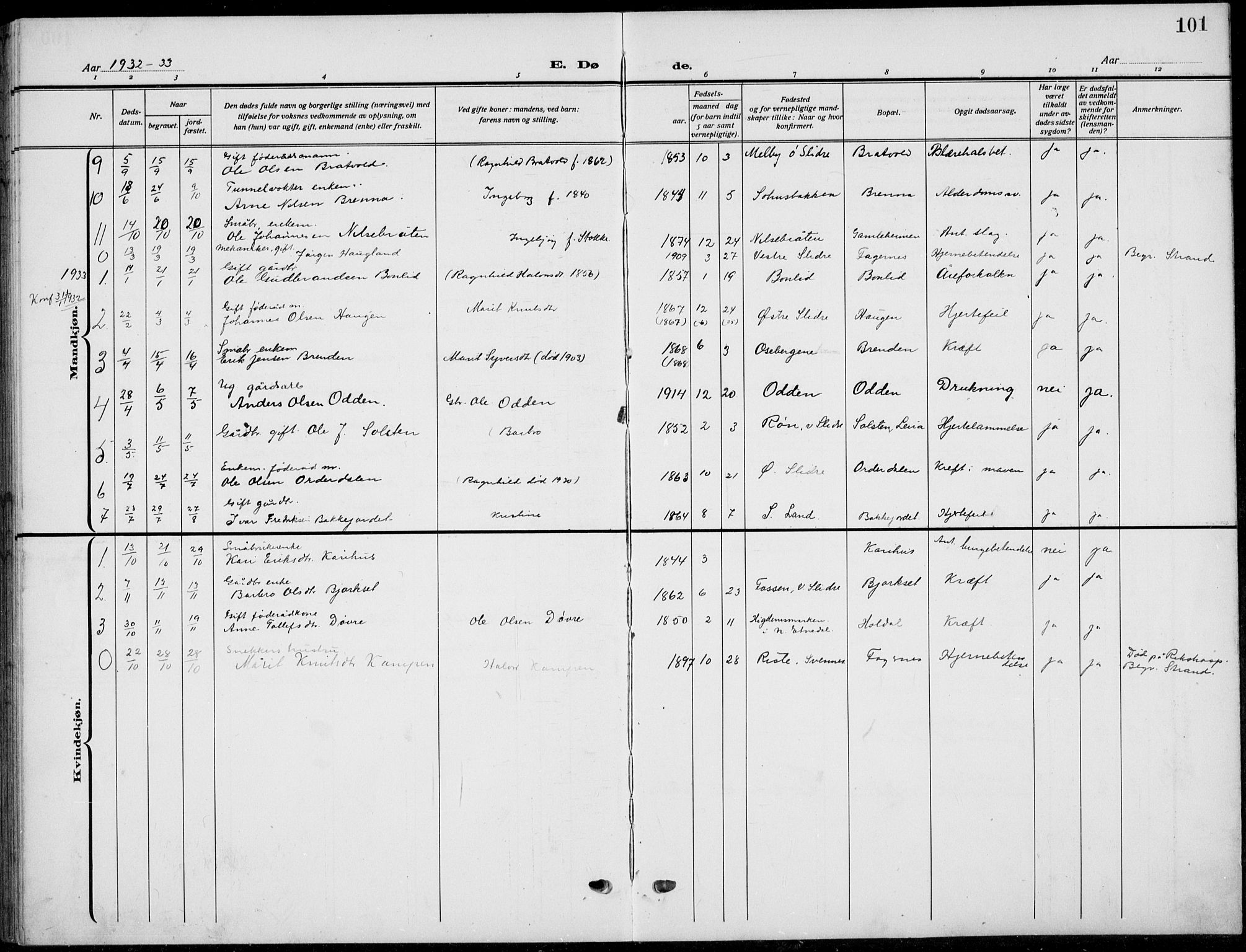 Nord-Aurdal prestekontor, AV/SAH-PREST-132/H/Ha/Hab/L0015: Parish register (copy) no. 15, 1918-1935, p. 101