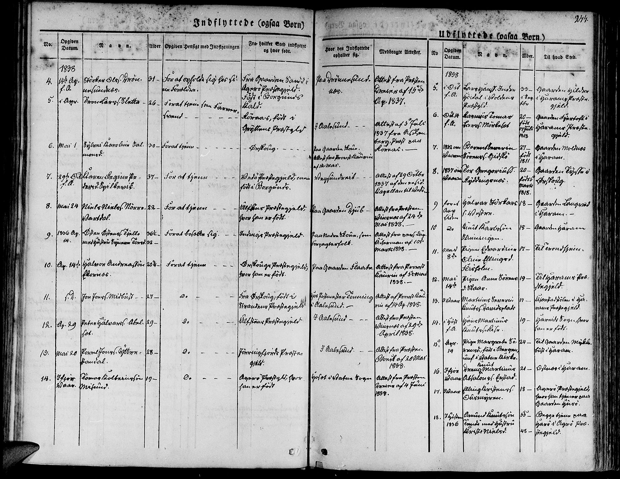 Ministerialprotokoller, klokkerbøker og fødselsregistre - Møre og Romsdal, AV/SAT-A-1454/528/L0395: Parish register (official) no. 528A06, 1828-1839, p. 244