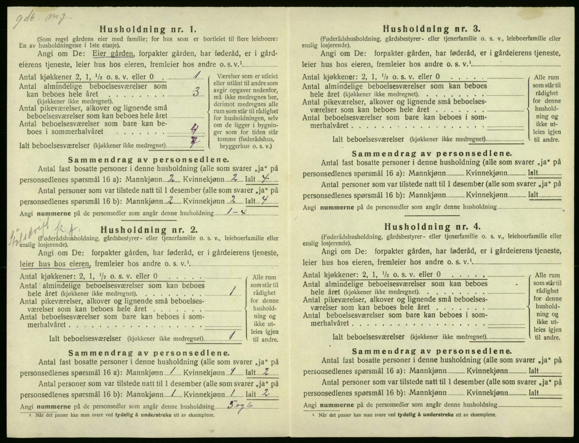 SAB, 1920 census for Røldal, 1920, p. 38