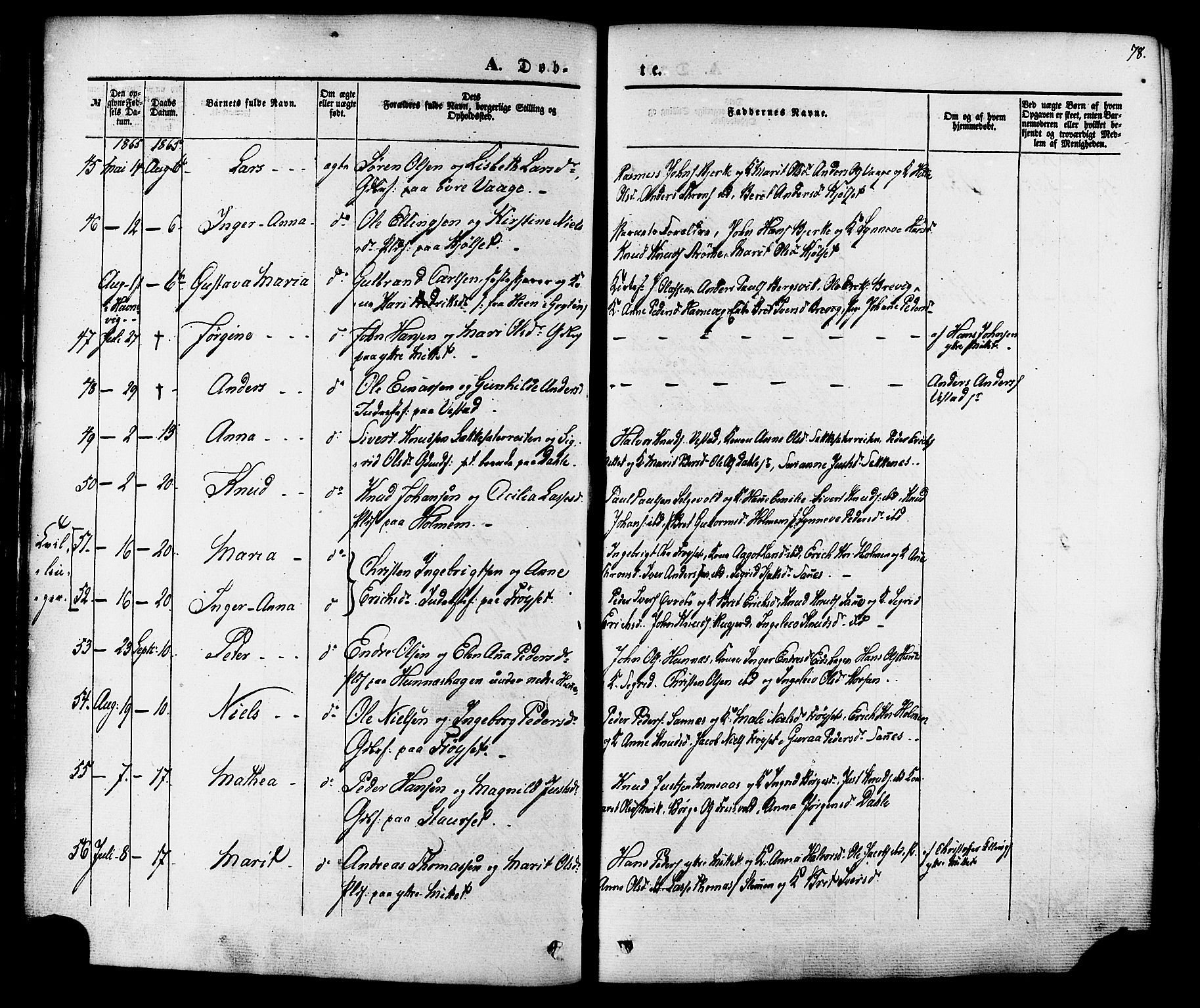 Ministerialprotokoller, klokkerbøker og fødselsregistre - Møre og Romsdal, AV/SAT-A-1454/547/L0603: Parish register (official) no. 547A05, 1846-1877, p. 78