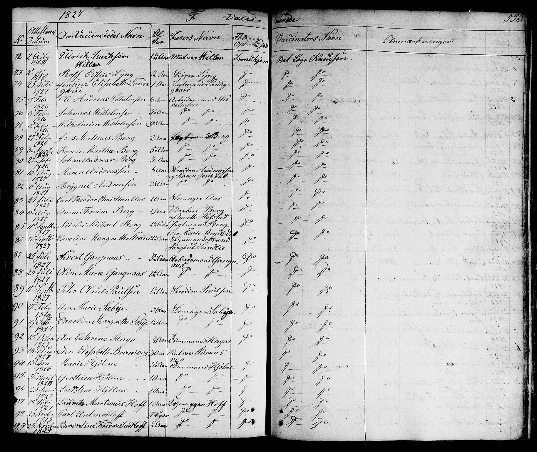 Ministerialprotokoller, klokkerbøker og fødselsregistre - Sør-Trøndelag, AV/SAT-A-1456/601/L0045: Parish register (official) no. 601A13, 1821-1831, p. 553