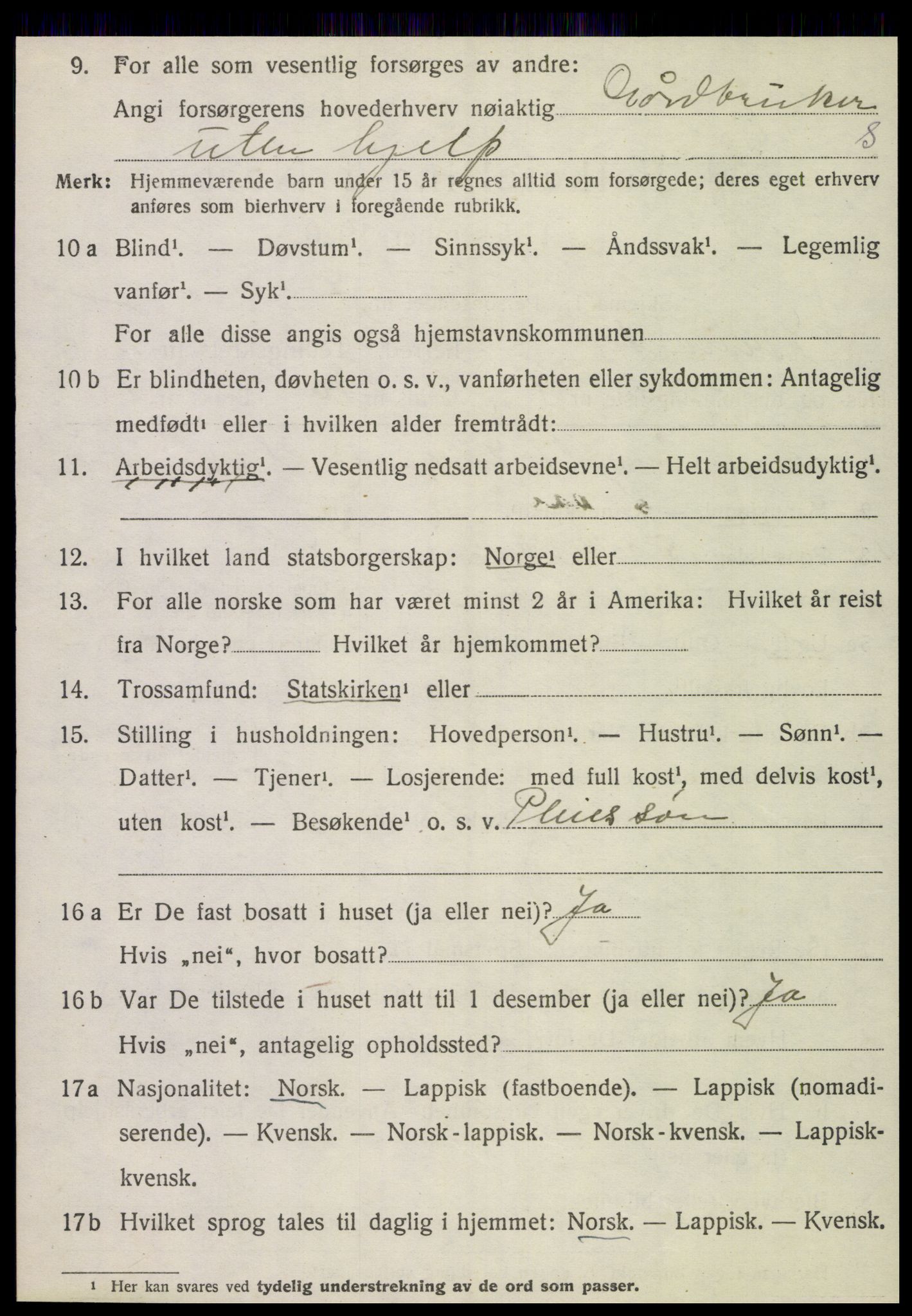 SAT, 1920 census for Brønnøy, 1920, p. 1857