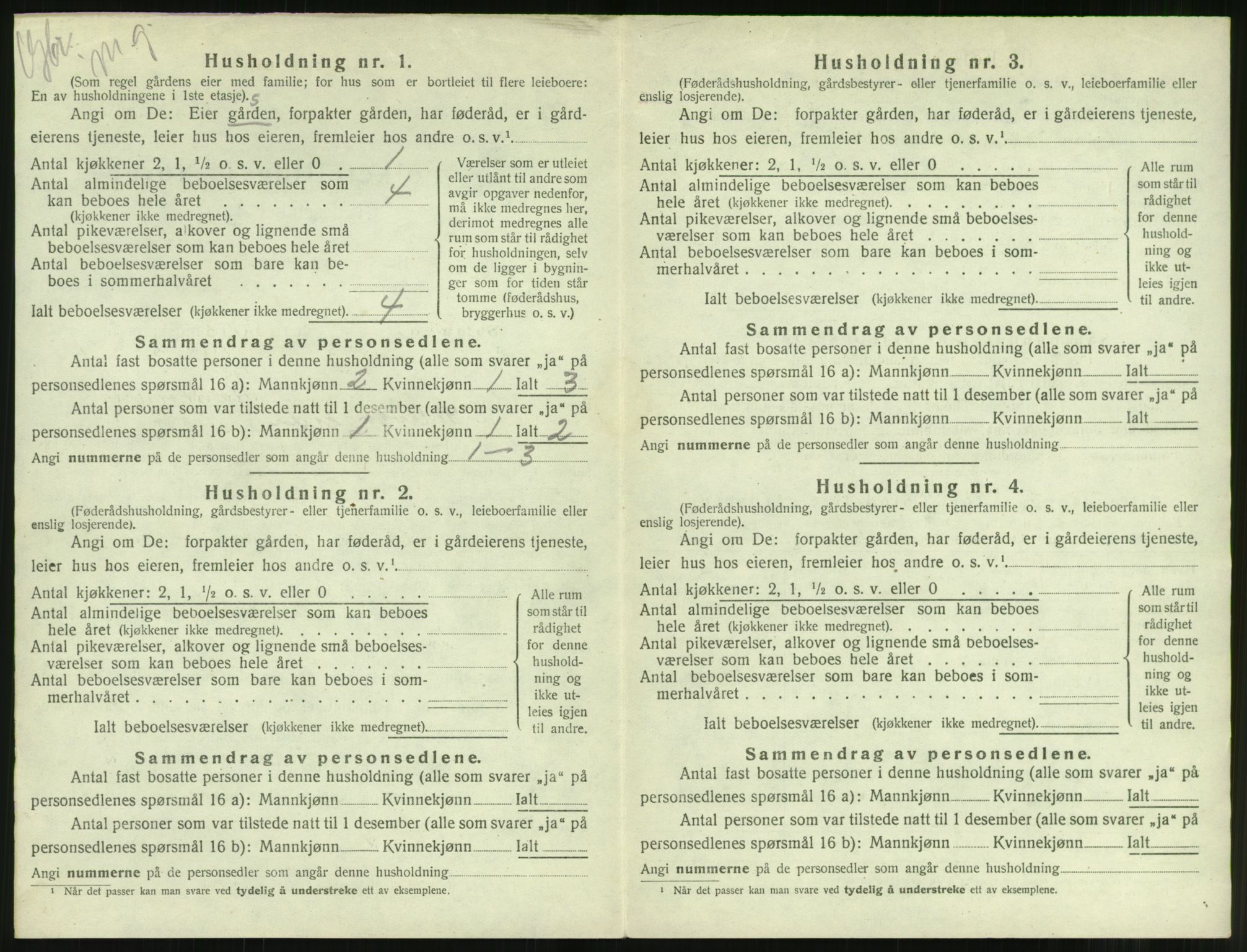 SAT, 1920 census for Borgund, 1920, p. 1323