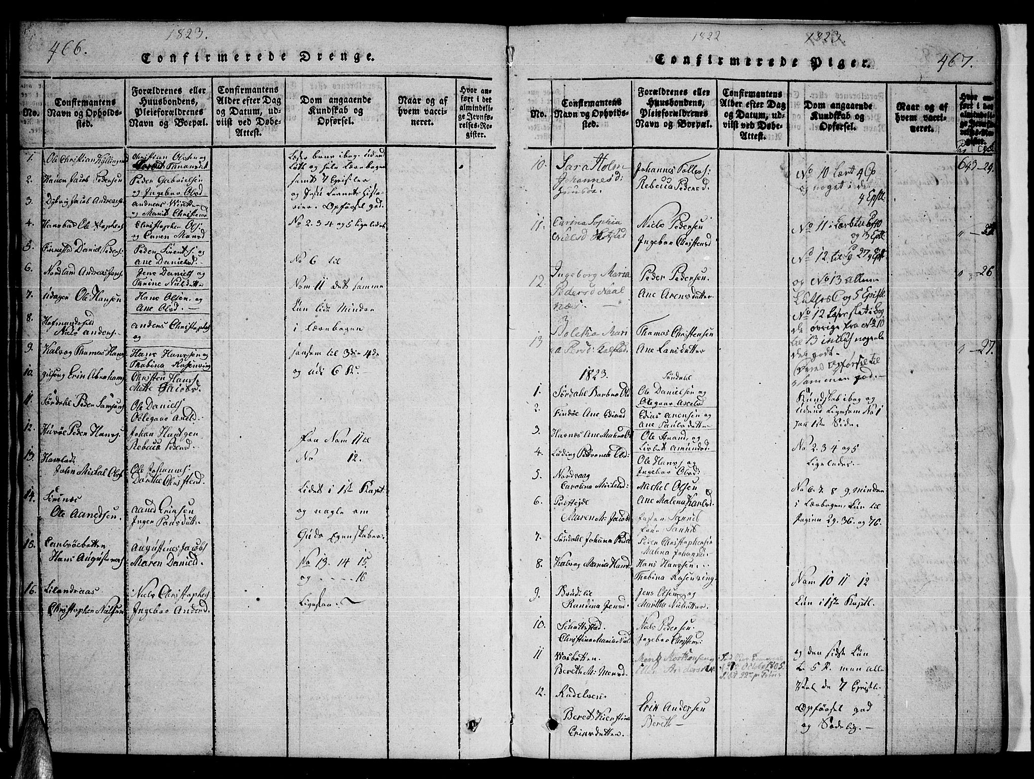 Ministerialprotokoller, klokkerbøker og fødselsregistre - Nordland, AV/SAT-A-1459/859/L0842: Parish register (official) no. 859A02, 1821-1839, p. 466-467
