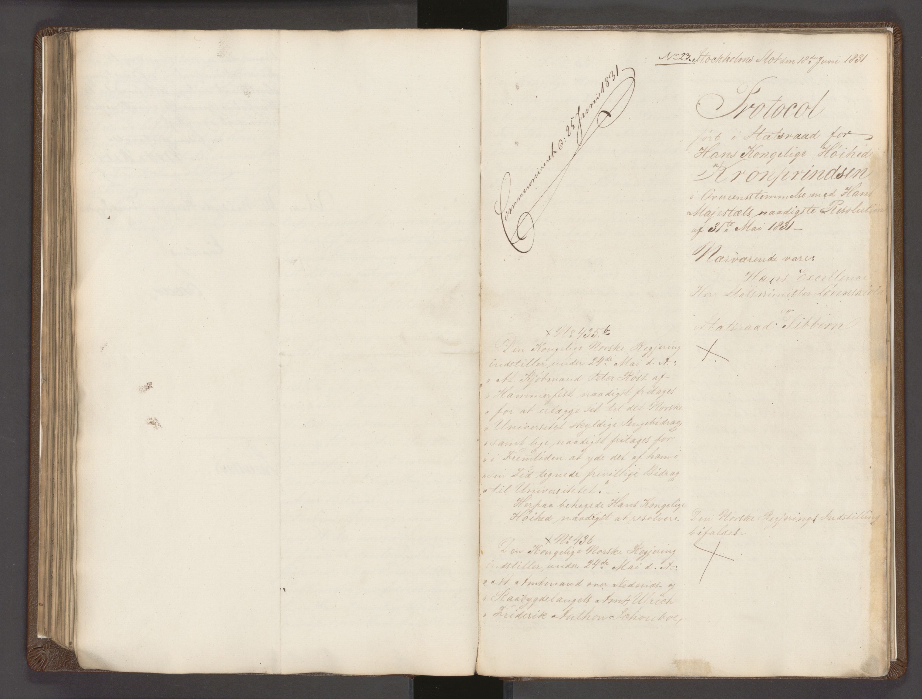 Statsrådssekretariatet, AV/RA-S-1001/A/Ab/L0032: Kgl. res. nr. 917-992 og 1-512, 1. halvår, 1831